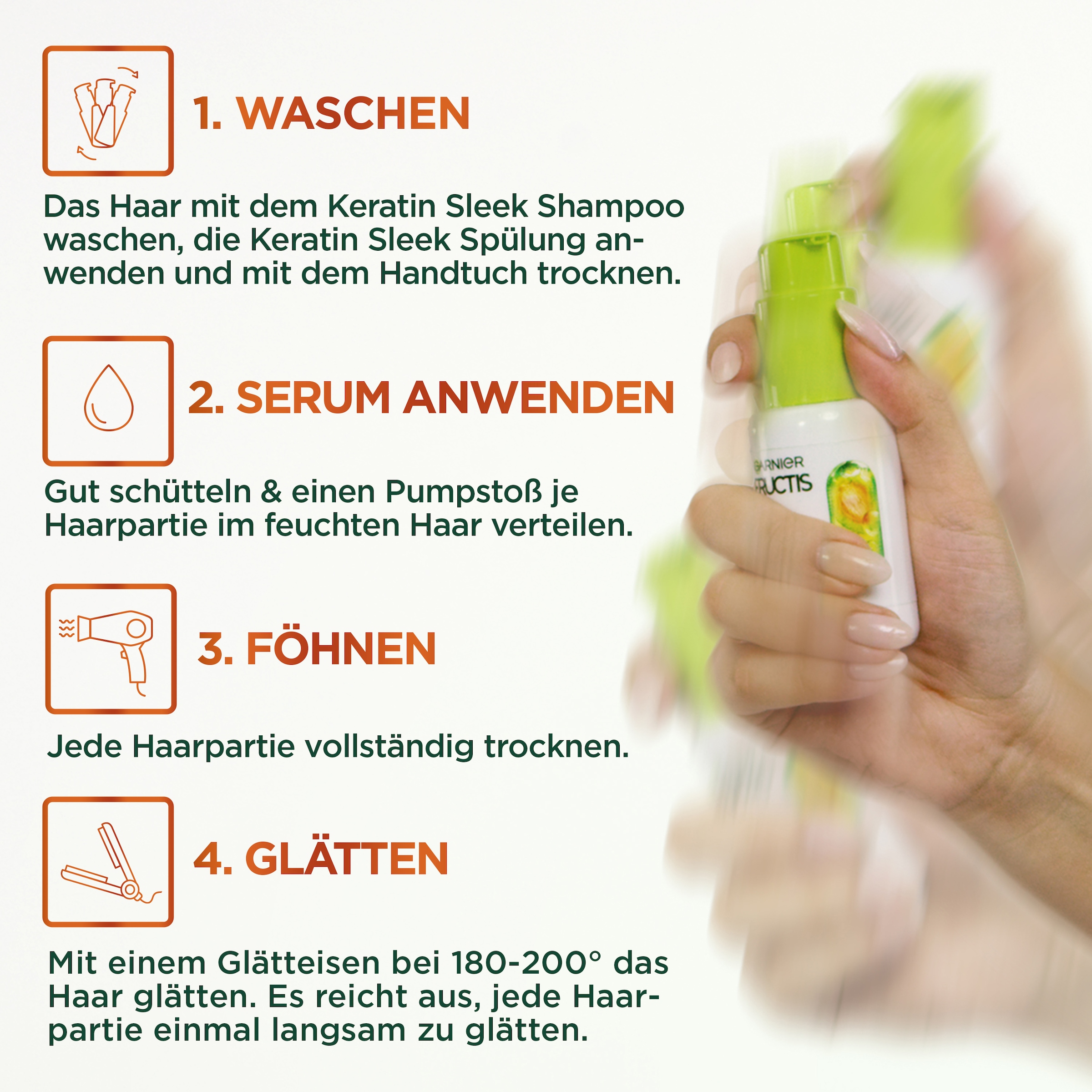 GARNIER Haarserum »Garnier Fructis Sleek & Stay Heat-Activated Serum«