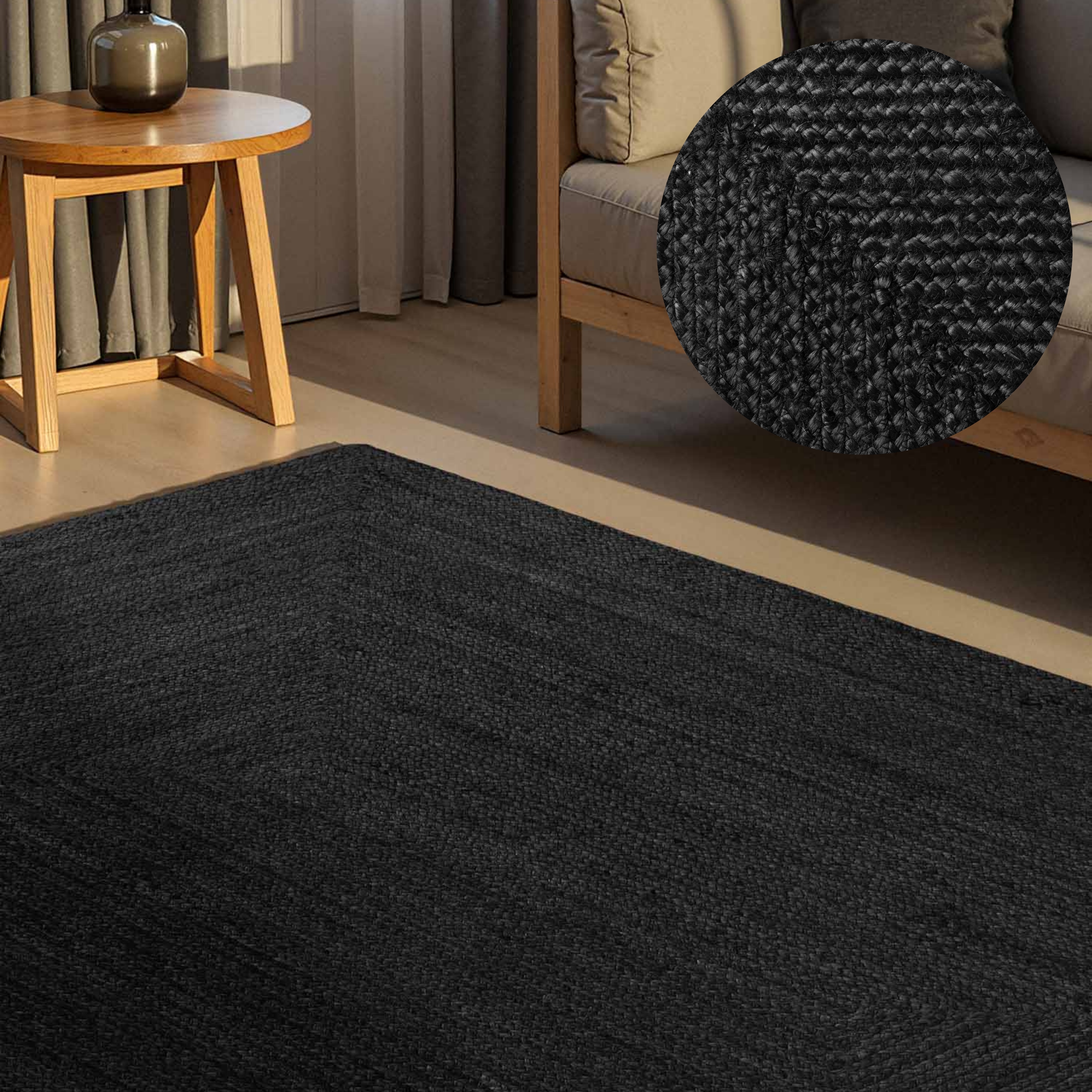 HANSE Home Teppich "Juteteppich Teppich Juno" rechteckig 9 mm Höhe Jute, Shape, Handgemacht, Wohnzimmerteppich, Naturteppich, Wohnzimmer