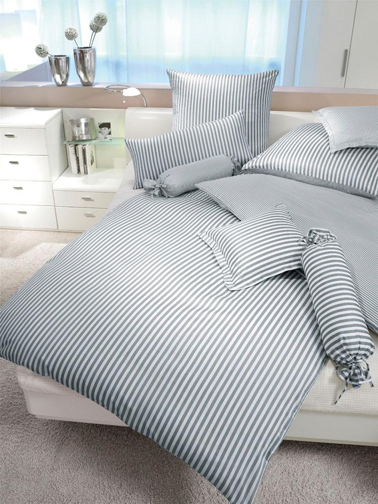 Wendebettwäsche JANINE, grau, Mako-Satin, Obermaterial: 100% Baumwolle, Bettwäsche, "modernclassic 3912, 100% Baumwolle", mit Reißverschluss,