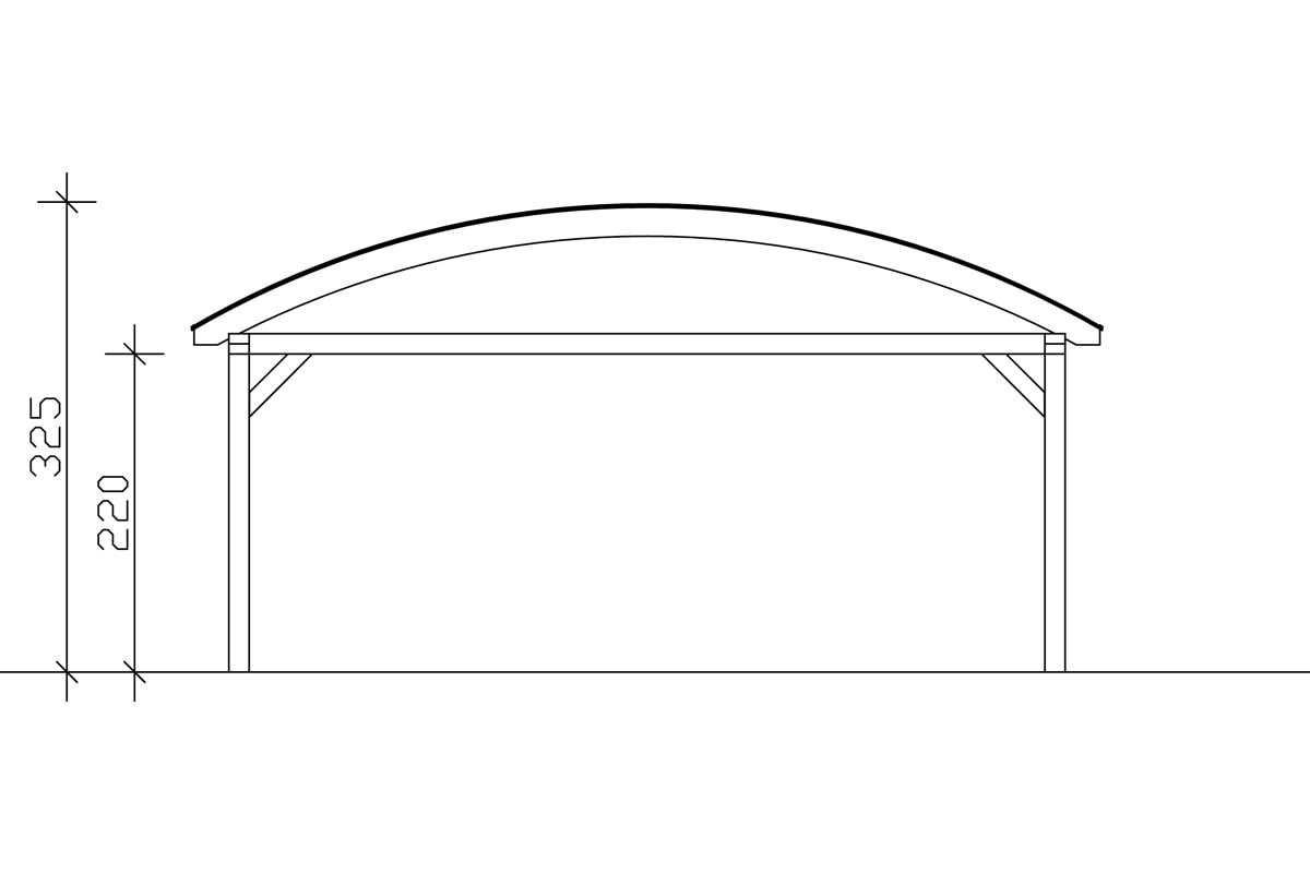 Skanholz Doppelcarport »Franken«, Leimholz-Nordisches Fichtenholz, 550 cm, hellbraun