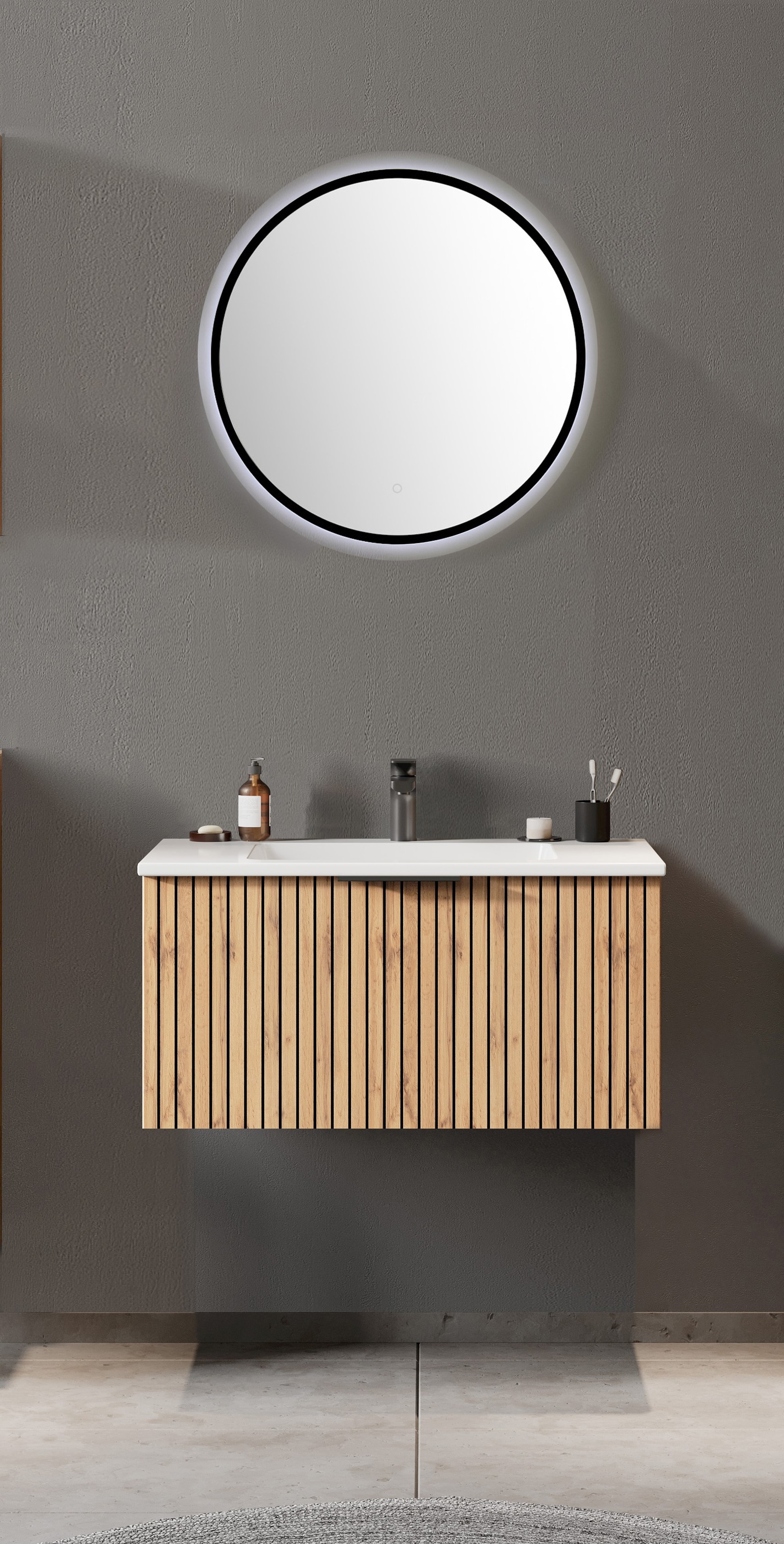 welltime Badmöbel-Set »Welltime, Carlton Waschtisch-Set, 80 oder 120 cm, gestreift« 2 Stk. tlg.