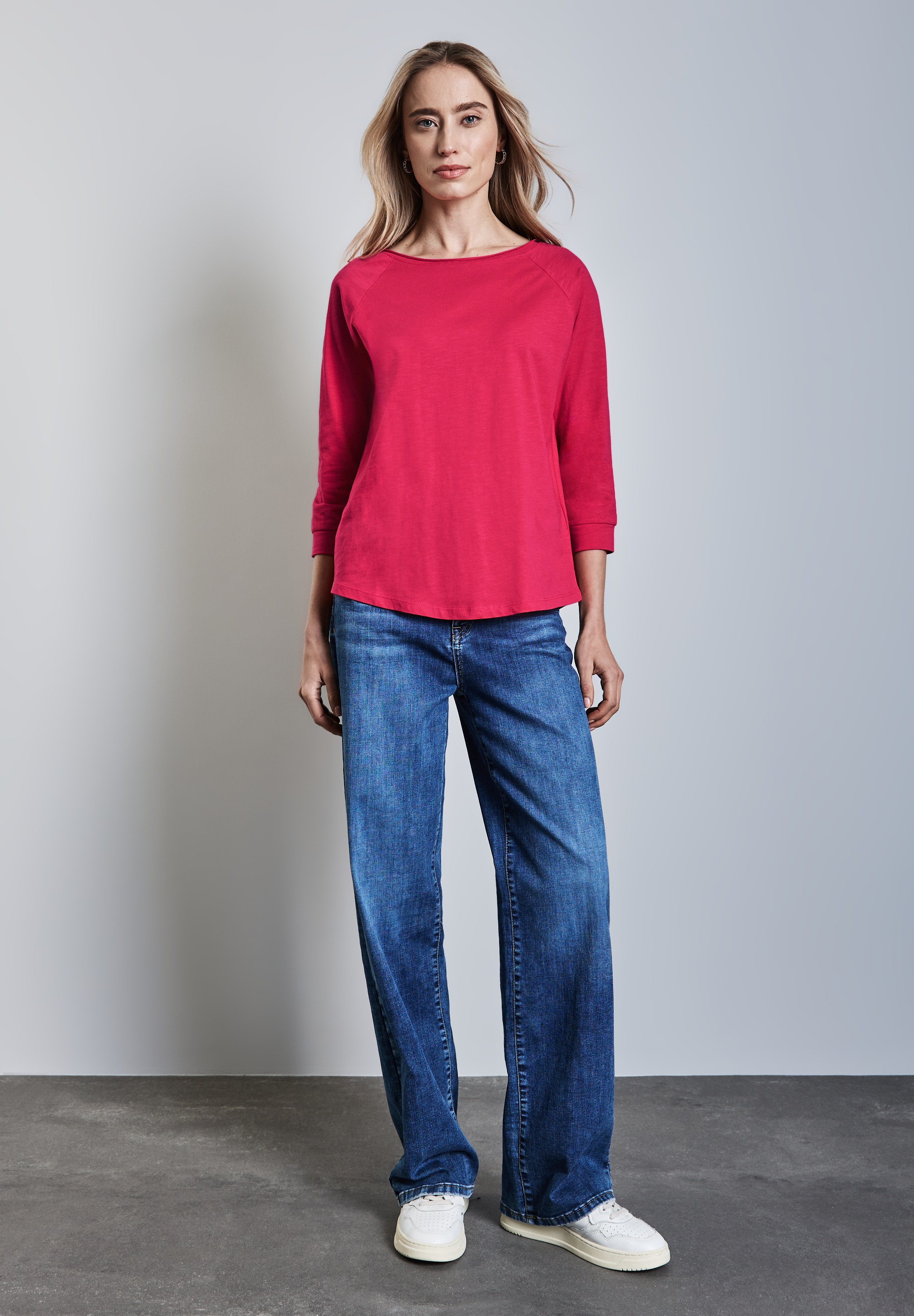 STREET ONE 3/4-Arm-Shirt, aus reiner Baumwolle
