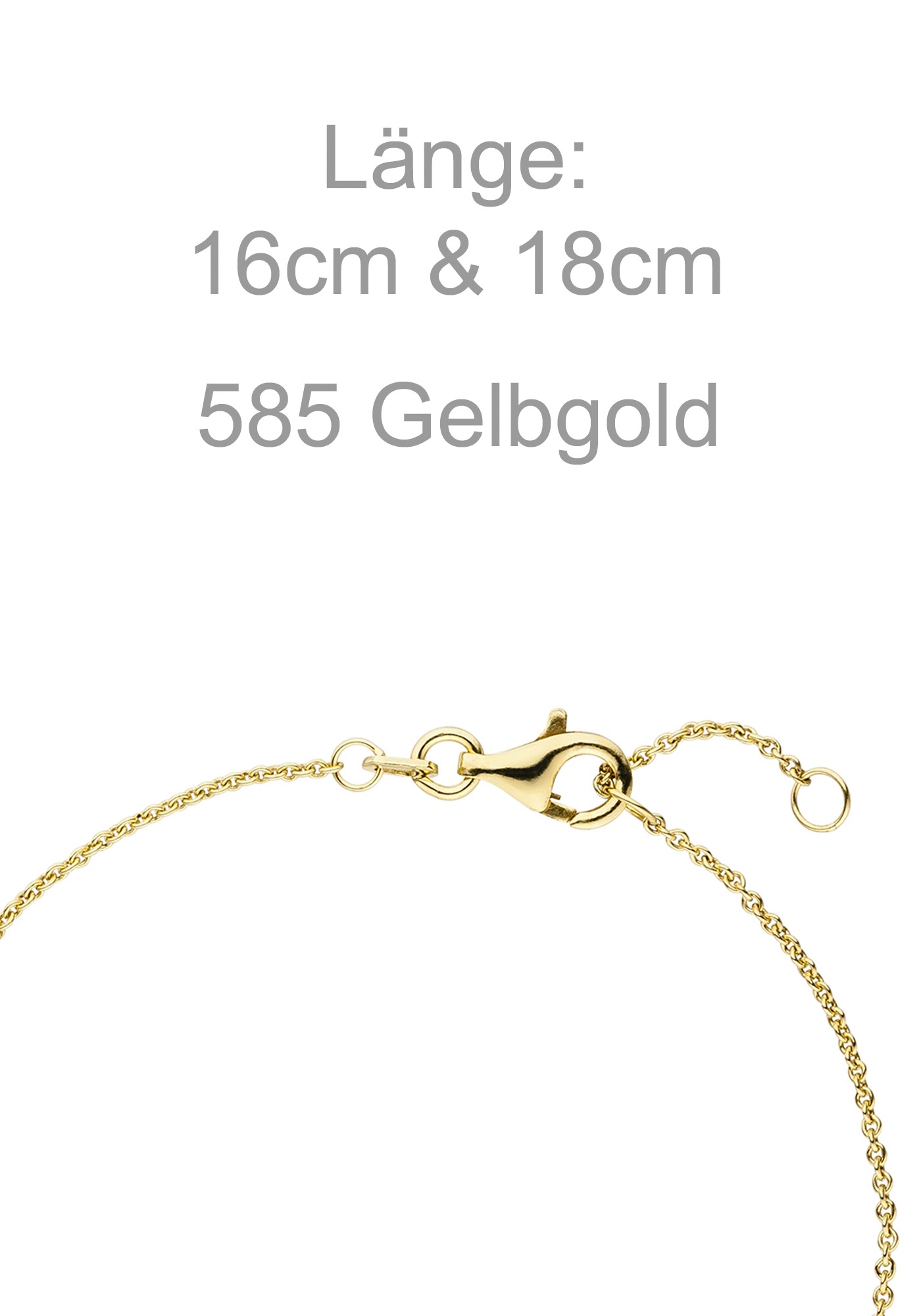 JOBO Armband »Goldarmband« 585 Gold mit 3 Diamanten 18 cm