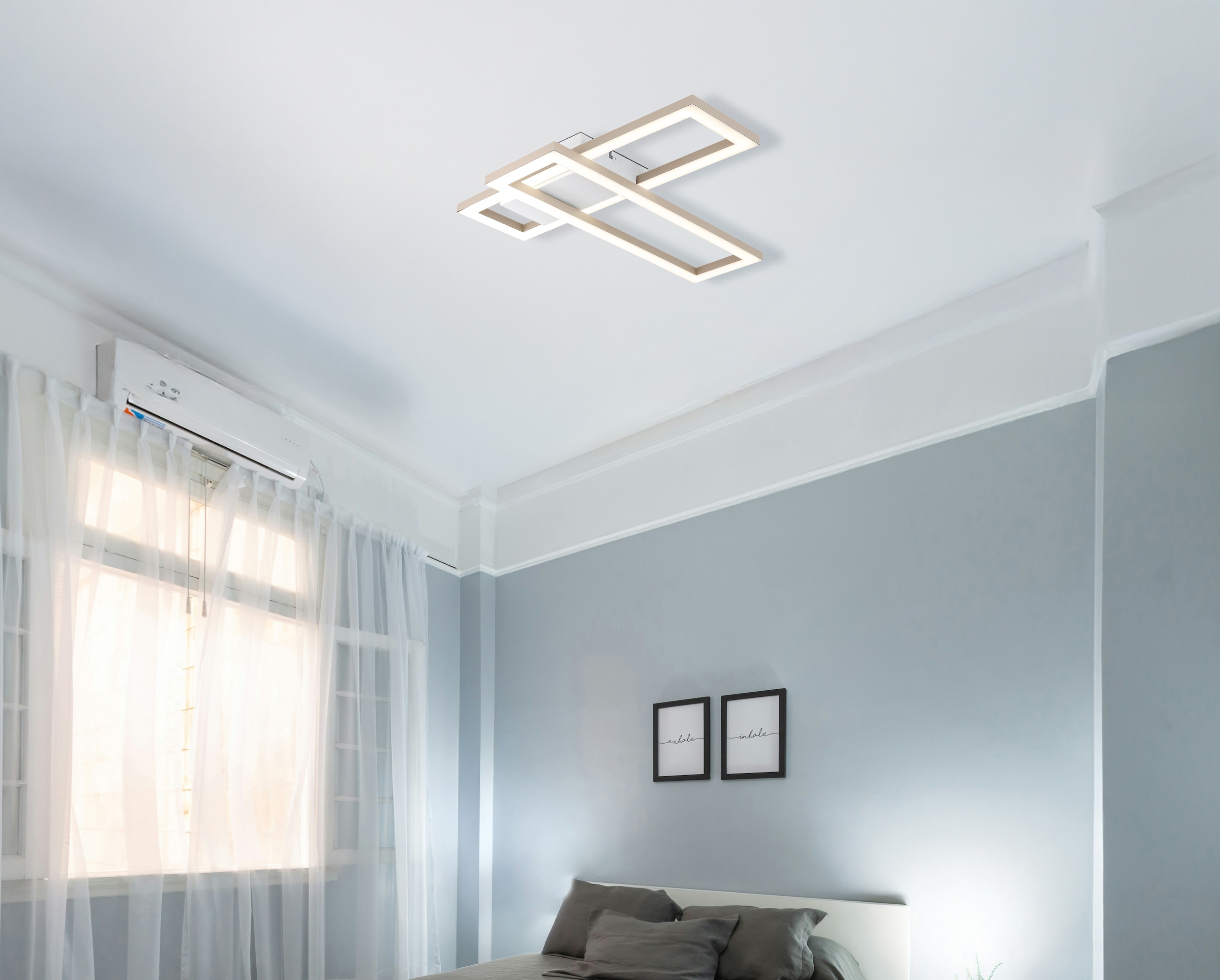 GLOBO LIGHTING Deckenleuchte »WILTON« LED-Modul 1 Stk. Deckenleuchte Weiß/Sand, dimmbar, beweglich, LED 16W, 3 CCT