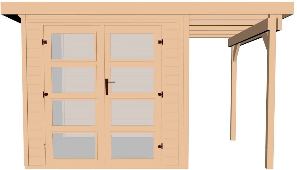 weka Gartenhaus "321 A Gr.5, natur, 19 mm, Anbau 115 cm"