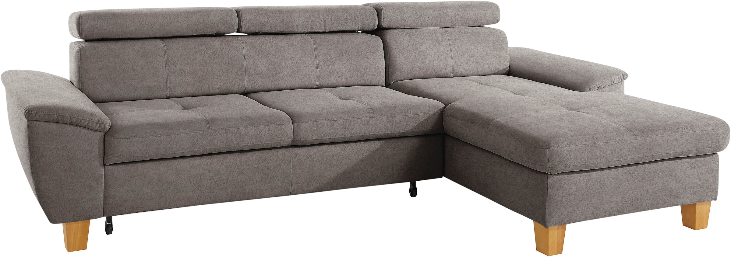 exxpo - sofa fashion Ecksofa »Enya, aufwendige Detailverarbeitung, hoher Sitzkomfort, bequem, L-Form«, inkl. Kopfteilverstellung, wahlweise mit Bettfunktion und Bettkasten