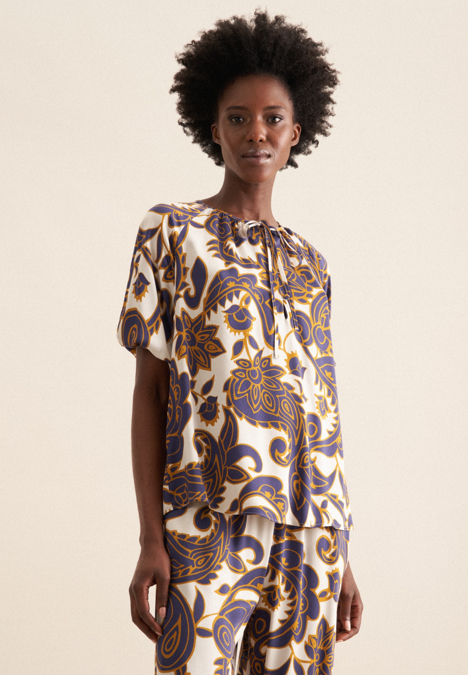 seidensticker Shirtbluse "Schwarze Rose" 1/2 Rundhals Paisley günstig online kaufen