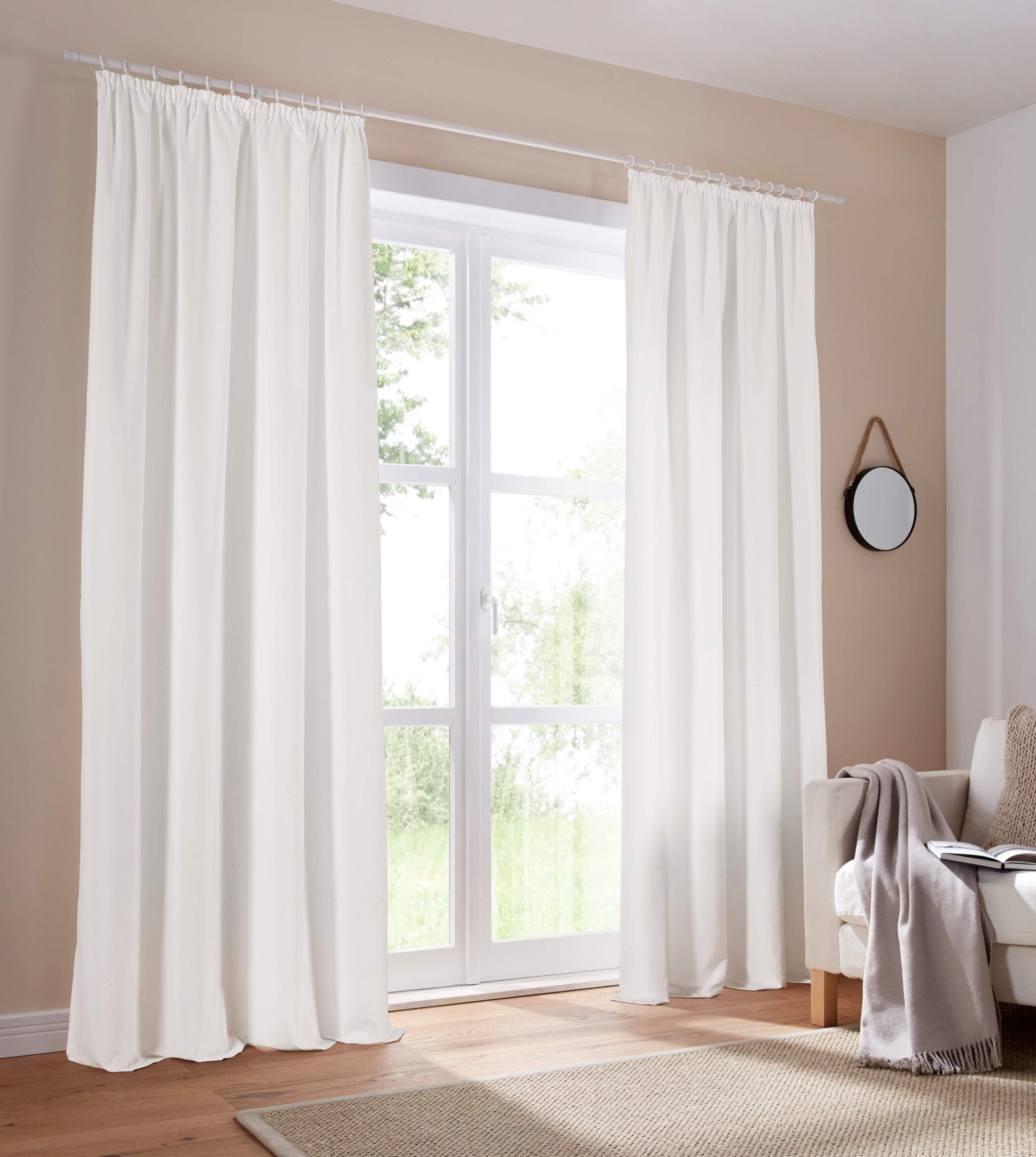 OTTO home "Parry" Kräuselband 2 Stk. tlg. 2-er Set, blickdicht, monochrom, günstig online kaufen