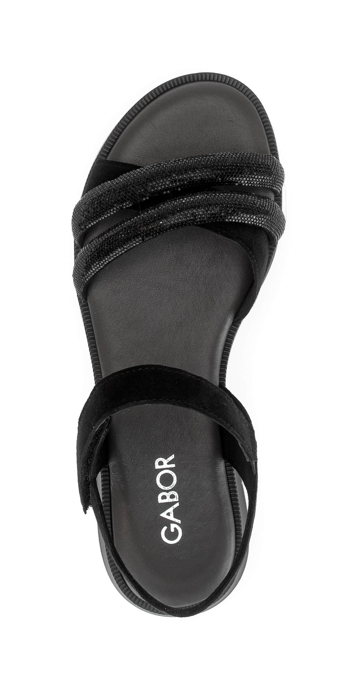 Gabor Riemchensandale  Blockabsatz, Sandalette, Sommerschuh mit glänzenden Schmucksteinen