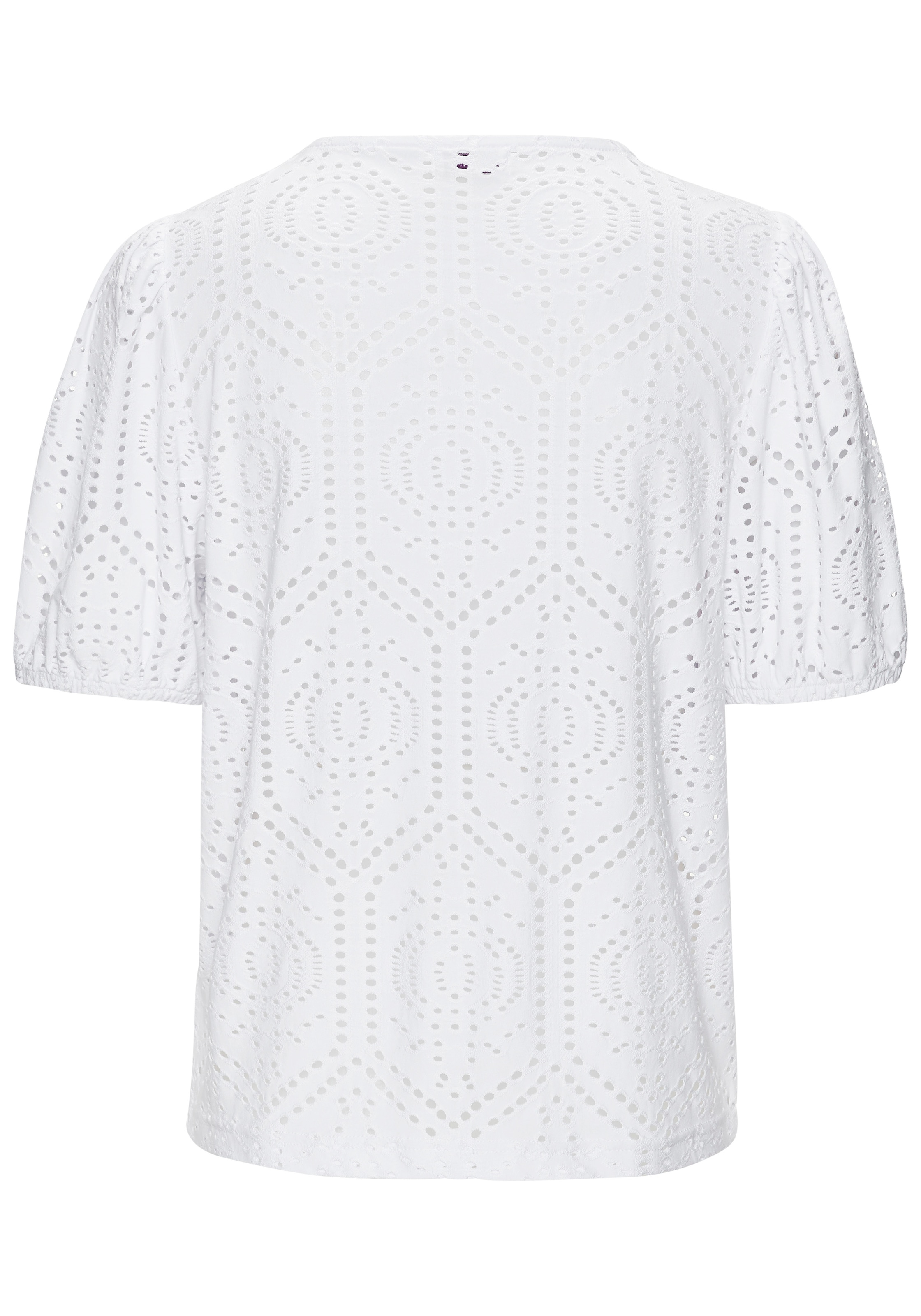 Buffalo Rundhalsshirt mit Lochstickereien, Cut-Outs