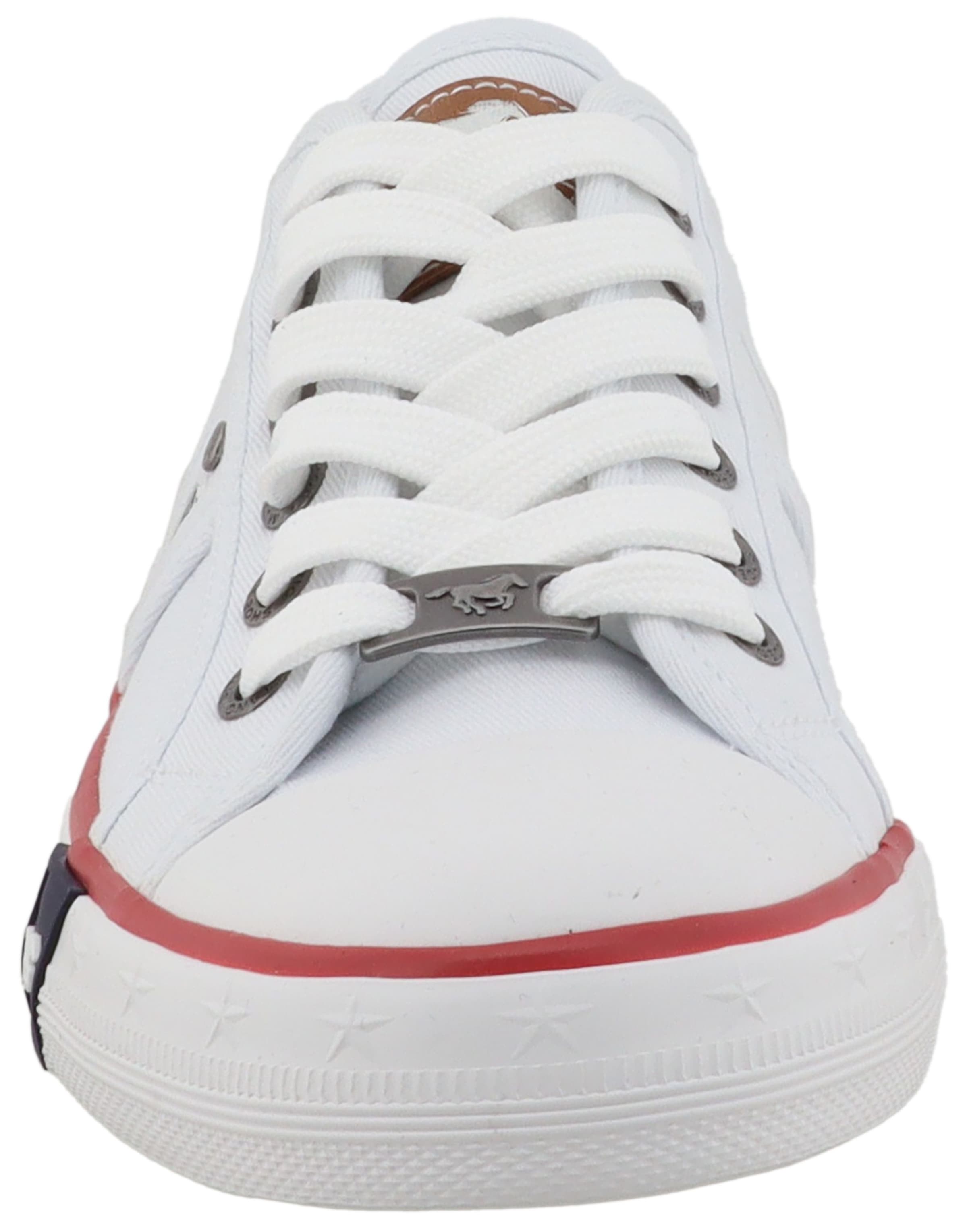 Sneaker MUSTANG SHOES "Winona", Herren, Gr. 37, weiß, Baumwolle, Schuhe Sneaker, Freizeitschuh, Halbschuh, Schnürschuh mit seitlichem Logoschriftzug 3