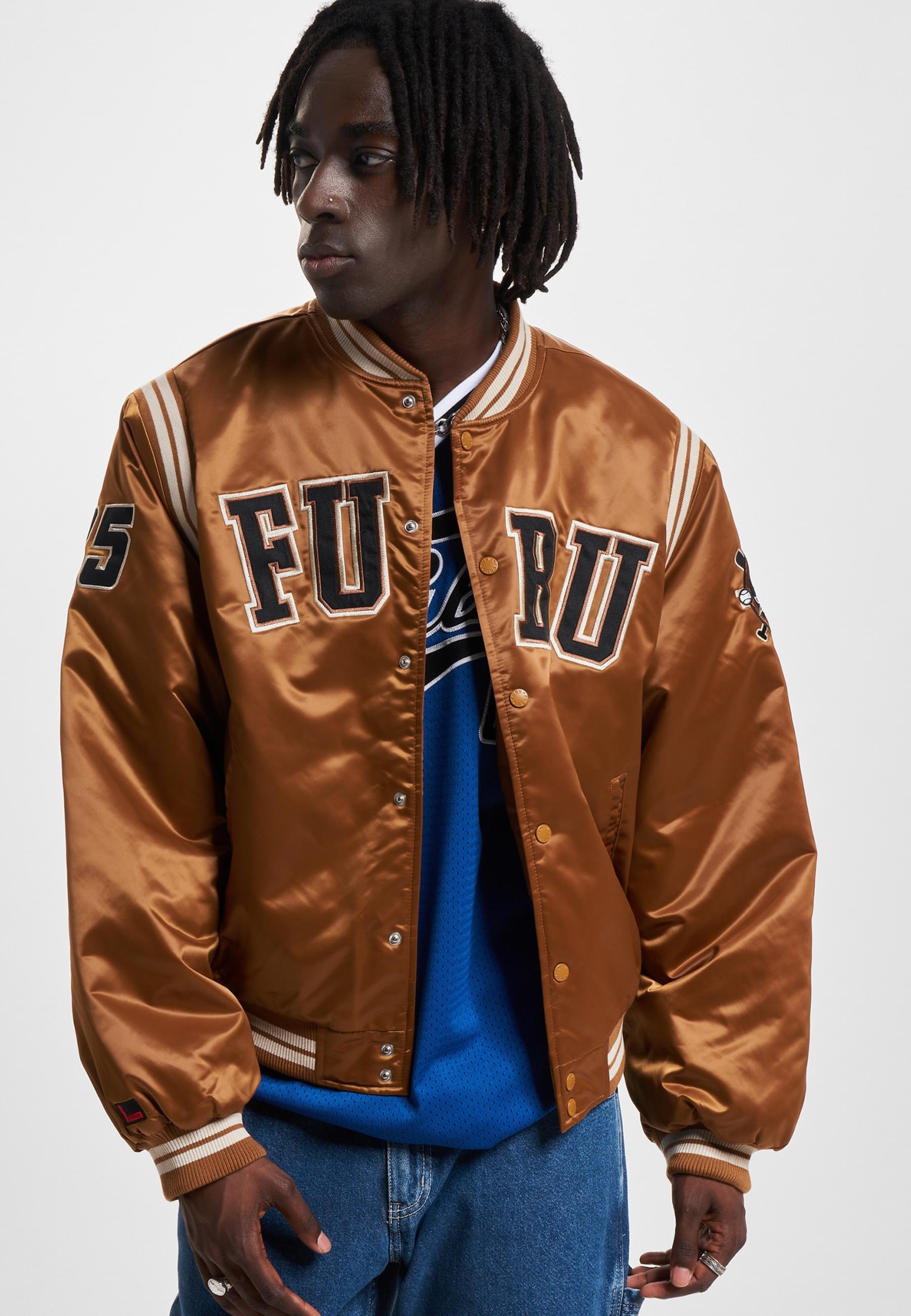 Thumbnail - Fubu Collegejacke "Fubu Herren FM233-001-1 FUBU College Satin Varsity Jacket", (1 St.), ohne Kapuze