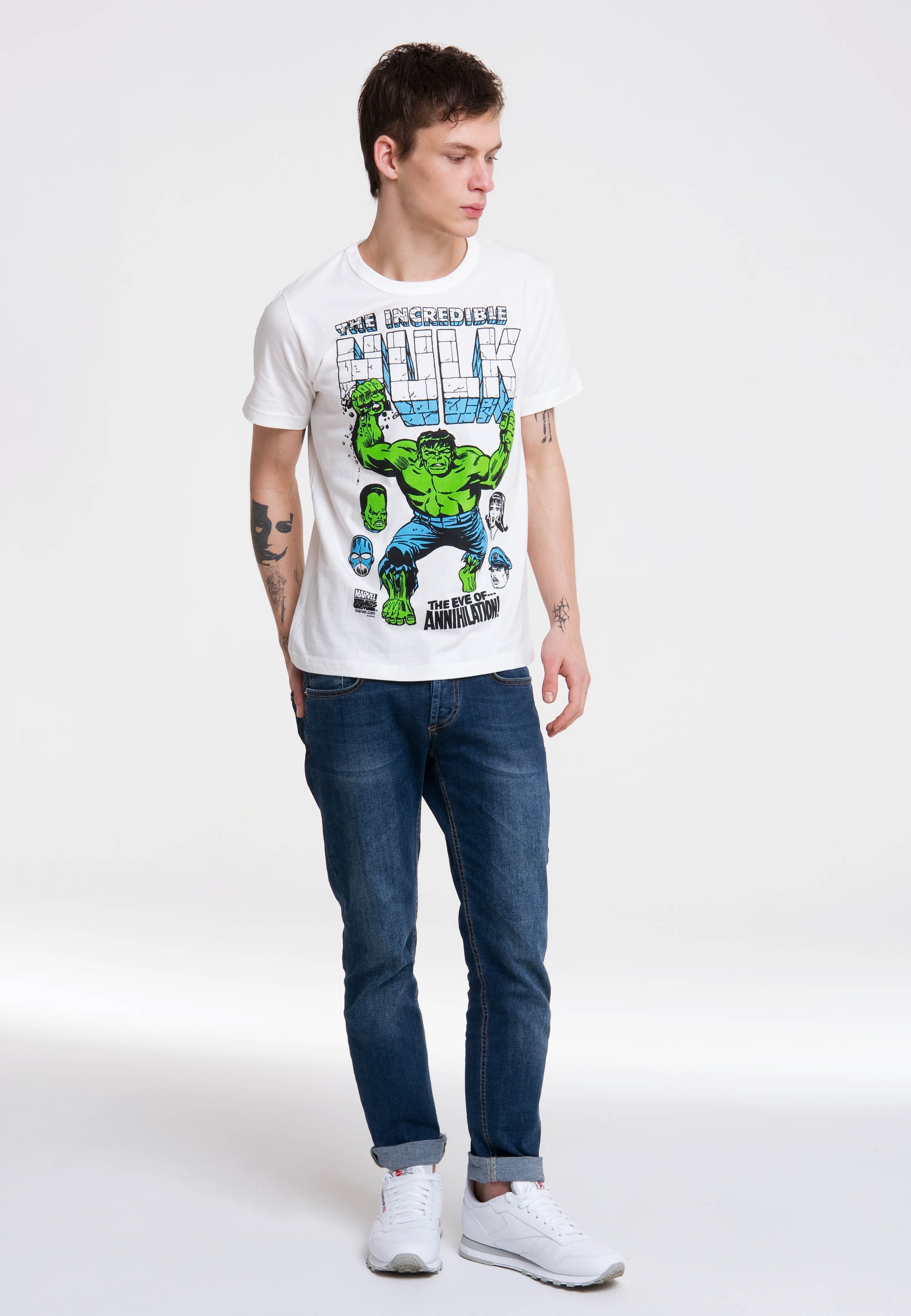 LOGOSHIRT T-Shirt »Hulk - Marvel«, mit coolem Frontprint