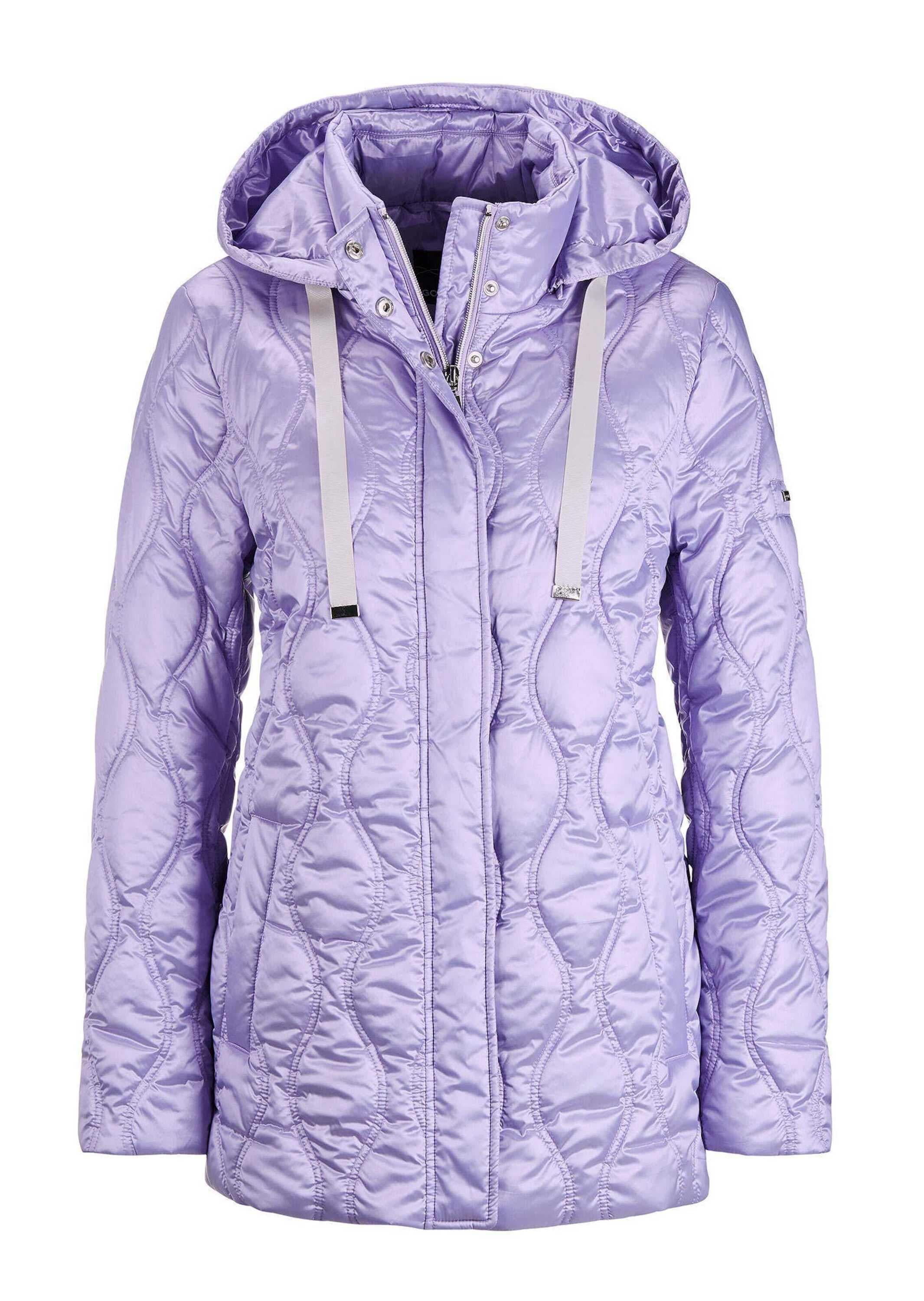 GOLDNER Damen Kurzjacke "Kurzgröße Herbstjacke Damen mit welliger Steppung im sportlichen Look", lila, Gr. 20, Obermaterial: 60% Polyester PES. 40%