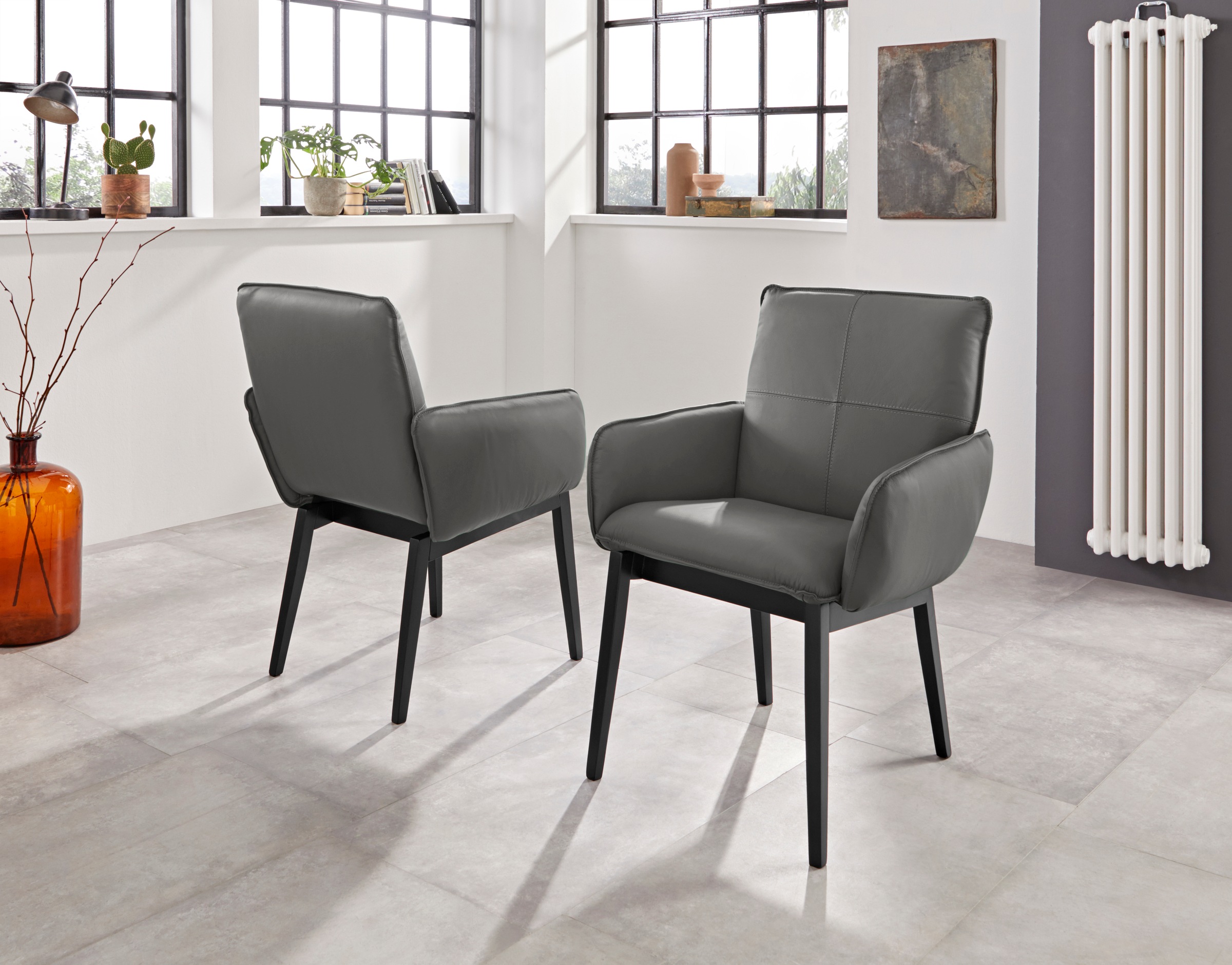 Home affaire Armlehnstuhl "Model 6" (Set) 2 Stk.Bezug in Microfaser oder Le günstig online kaufen