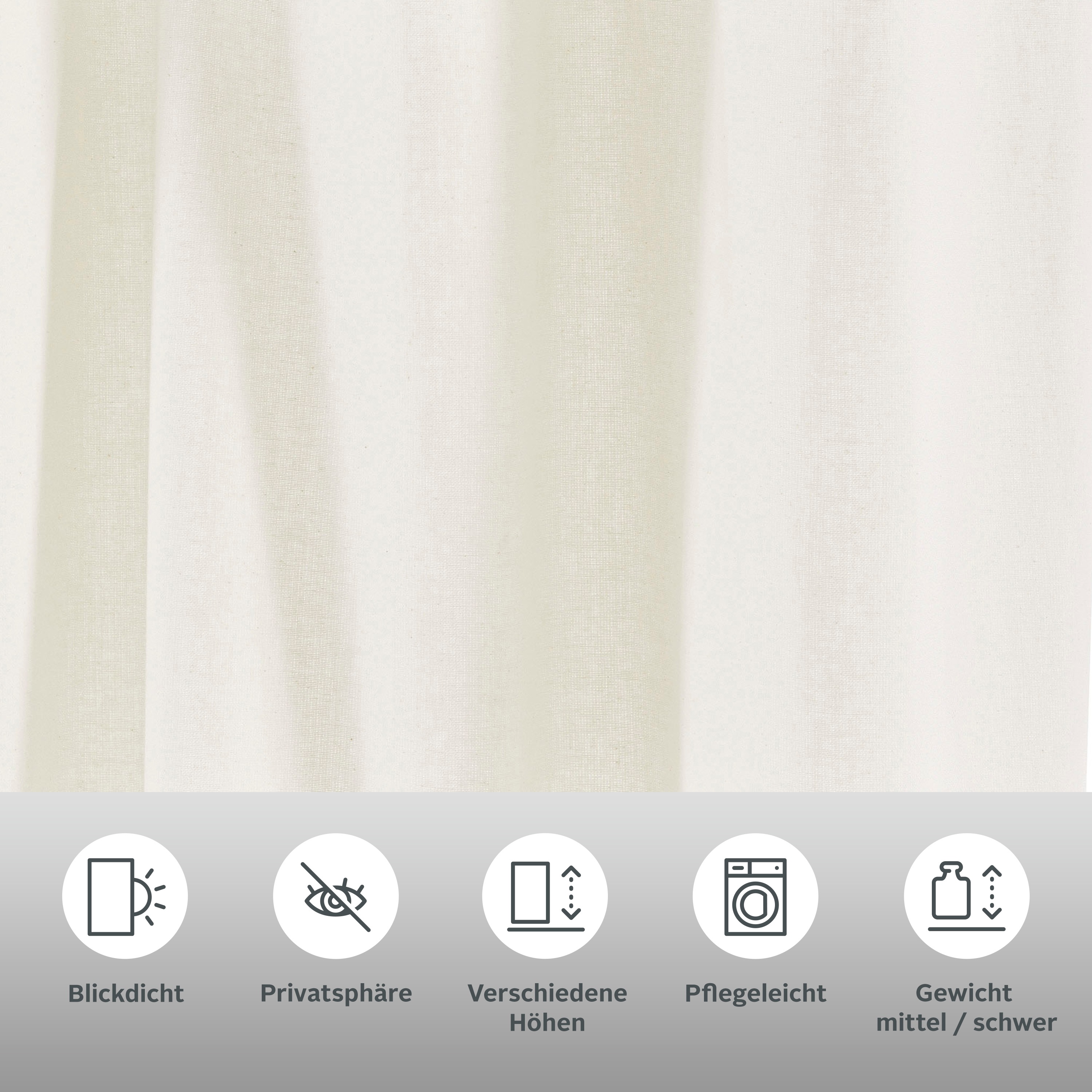 Thumbnail - LeGer Home by Lena Gercke Gardine "Leger" Schlaufen 1 Stk. tlg. blickdicht, Bio-Baumwolle, gewebt, verschiedene Größen