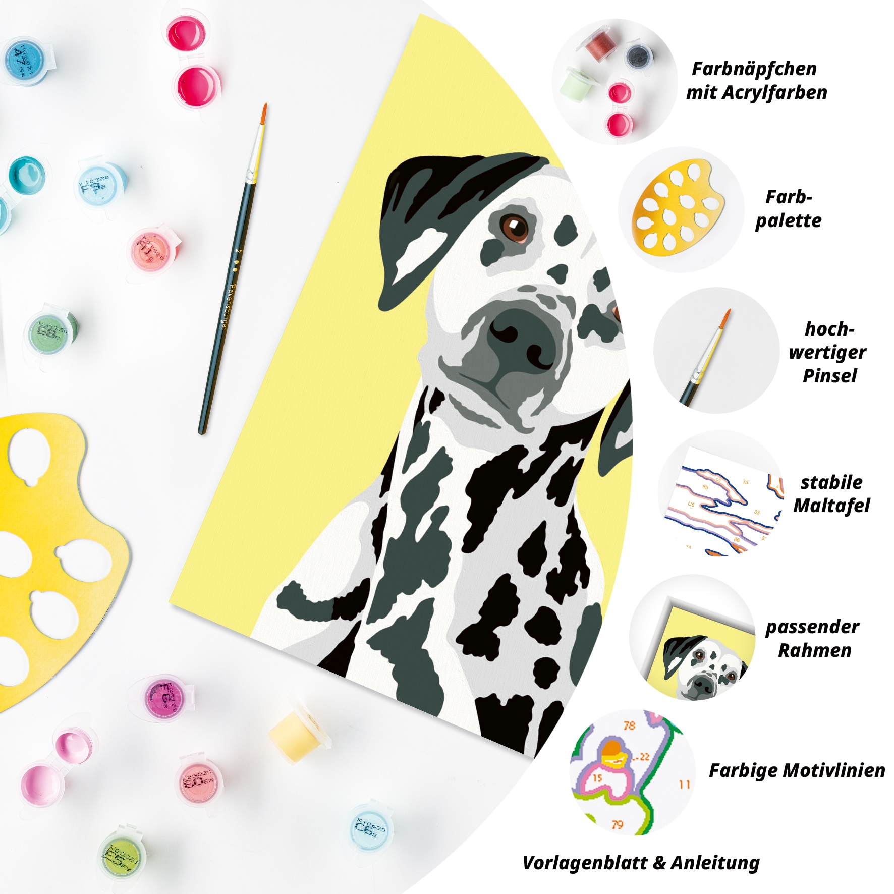 Ravensburger Malen nach Zahlen »CreArt, Niedlicher Hund«, Made in Europe