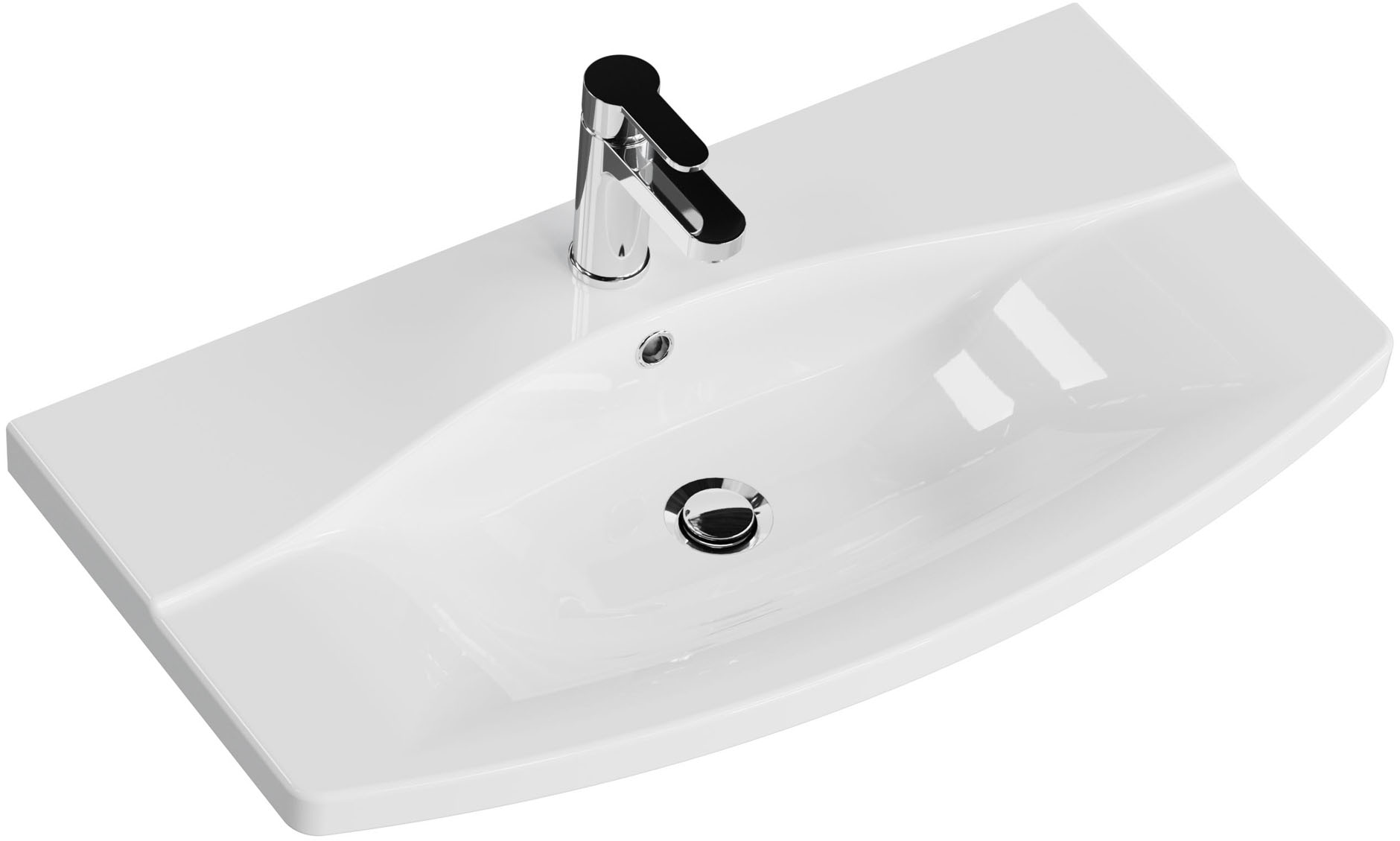 Saphir Waschtisch »Serie 4010 Keramik-Waschtisch mit Unterschrank, 84 cm breit«, Waschplatz mit 2 Schubladen, Badmöbel-Set mit Waschtisch
