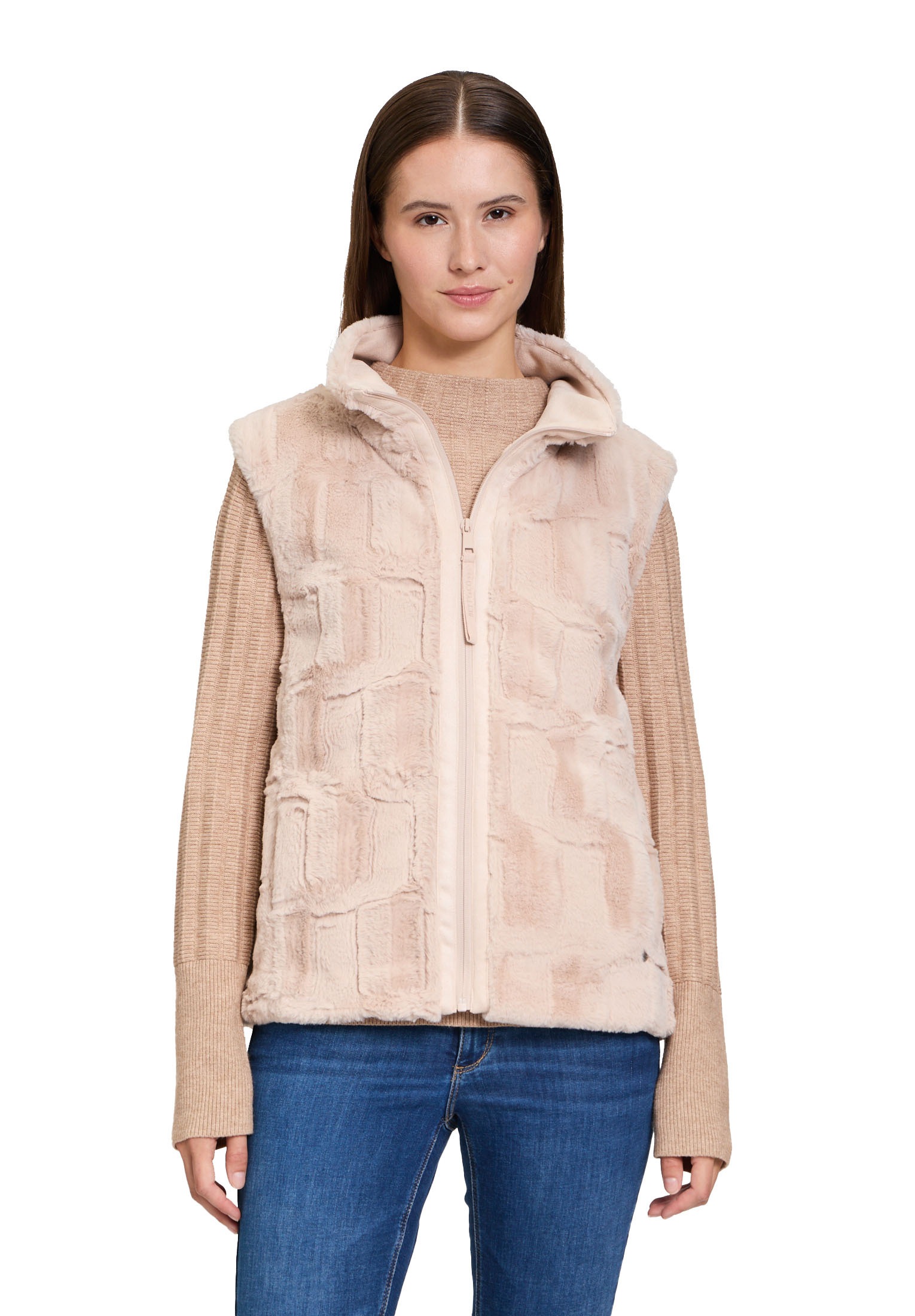 Betty&Co Plüschweste "Betty & Co Damen Kunstfell-Weste mit Stehkragen", Mat günstig online kaufen