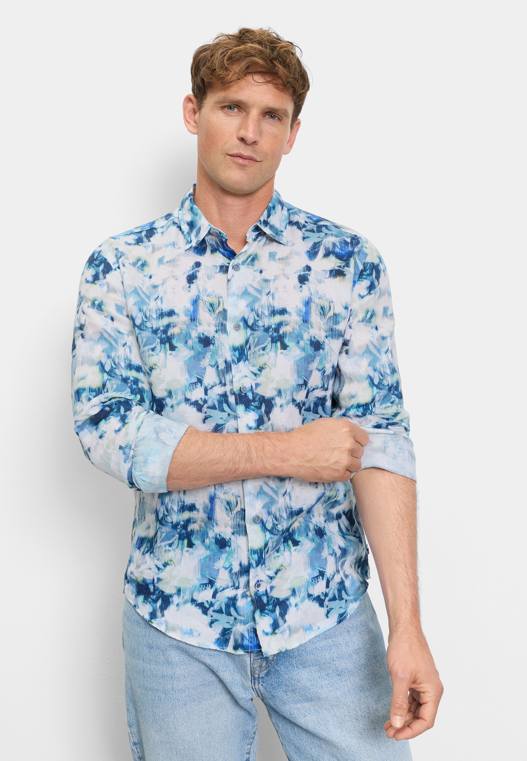 OLYMP Langarmhemd "OLYMP Casual, Regular Fit, Kent"