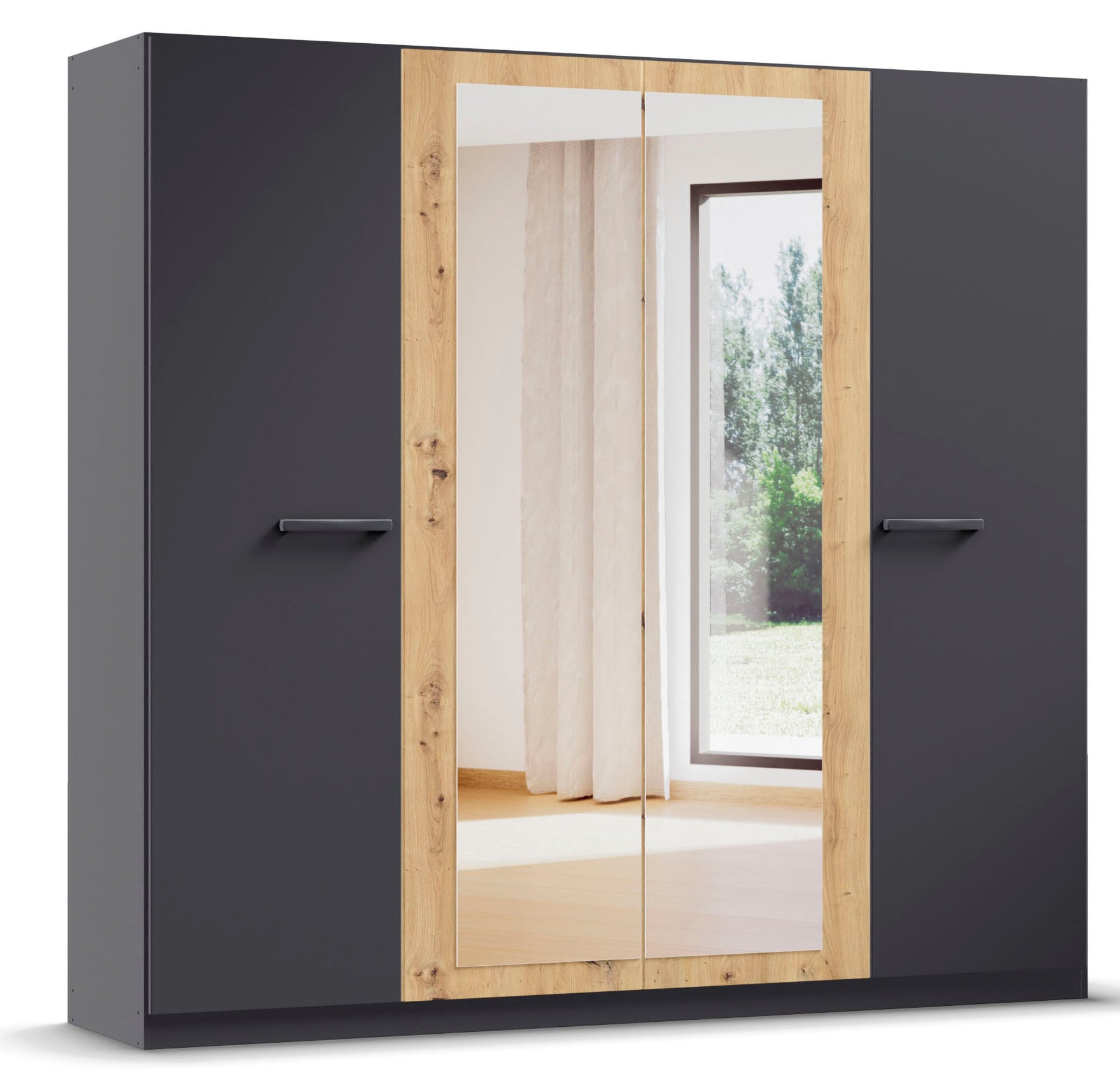 OTTO home Kleiderschrank "Mehrzweckschrank Aktenschrank Möbel Mietswohnung Schlafzimmer MODI" erhältlich in Breiten 91/136/181/226/271 cm, Höhe 210 cm, in angesagten Farbkombinationen, optional mit Spiegel MADE IN GERMANY