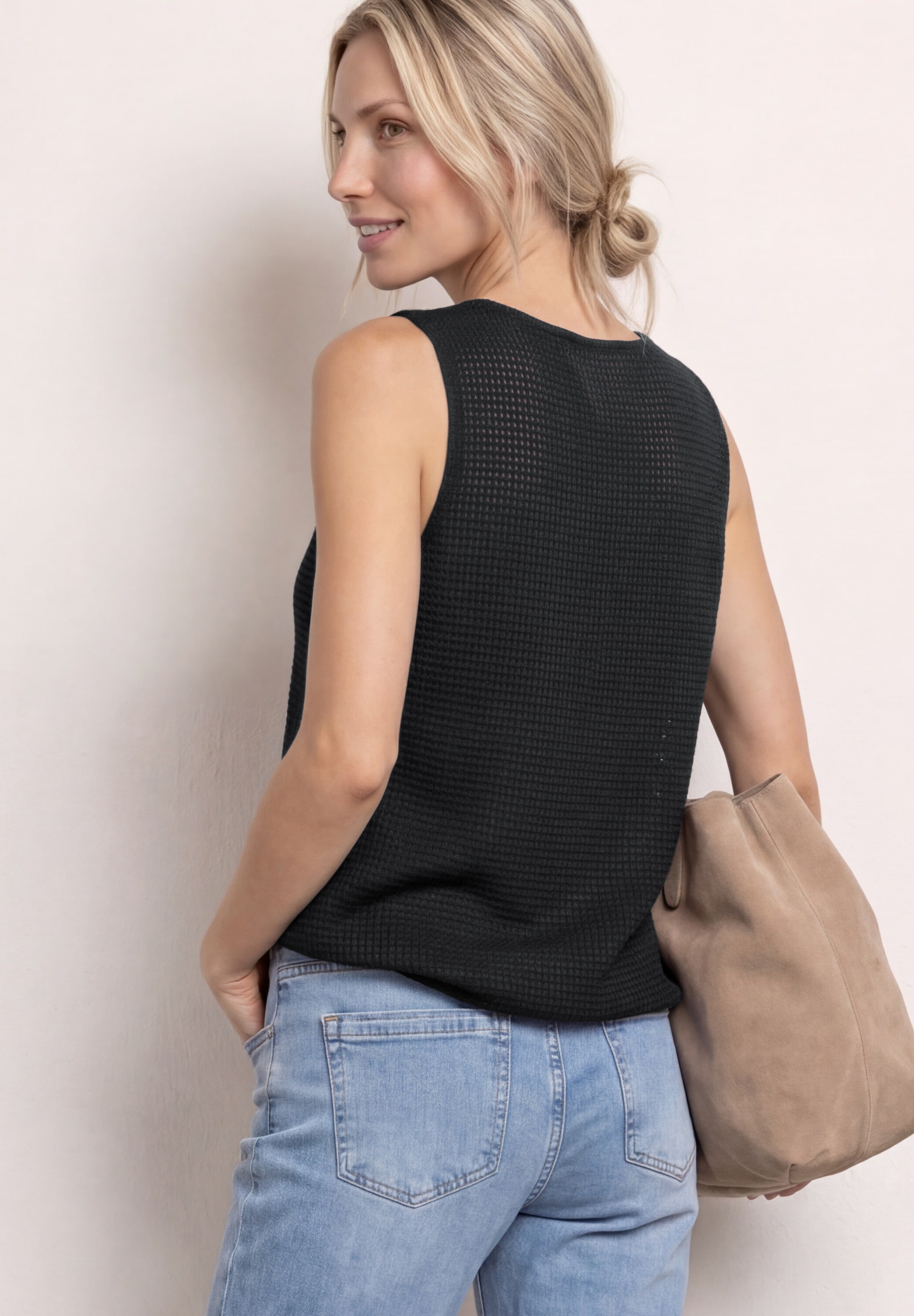STREET ONE Mesh-Top 2-in-1-Sommertop in Unifarben