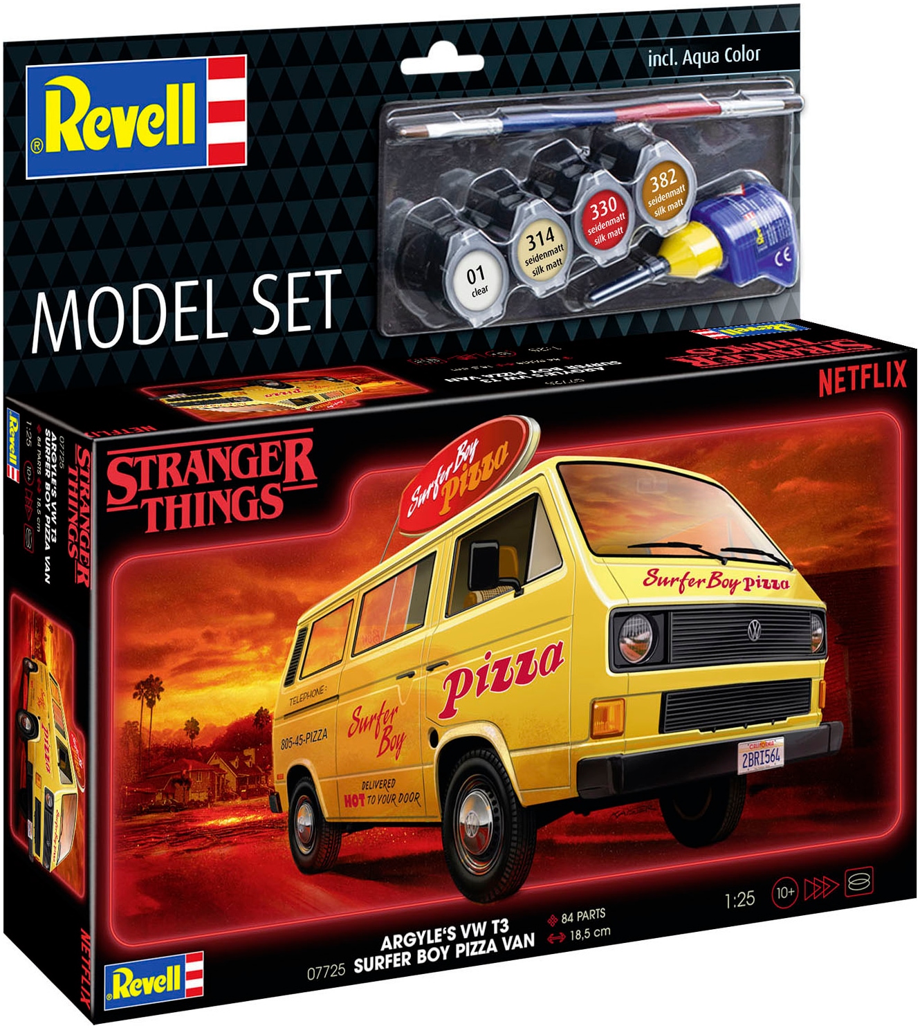 Revell® Modellbausatz »StrangerThings, Argyle’s VW Bus T3 Bulli Surfer Boy«, 1:25, Made in Europe