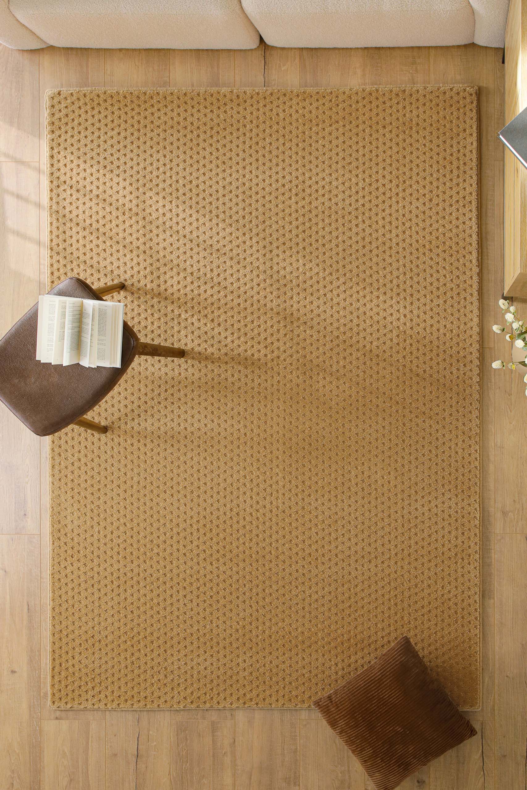 Wecon home Teppich "Castello THREE" rechteckig 7 mm Höhe Schurwolle, Kurzflor mit Hoch-Tief-Effekt, Wohnzimmer, Punktmuster
