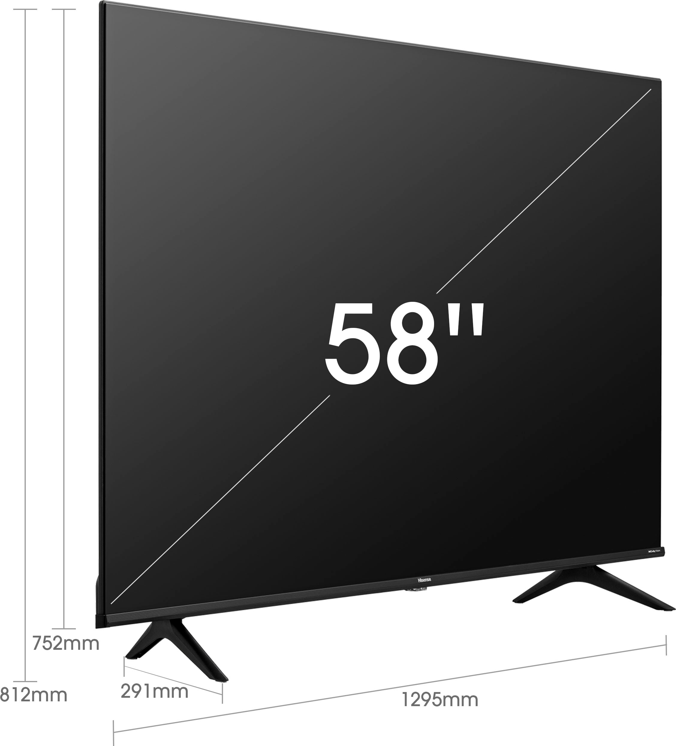 Hisense LED-Fernseher »58A6FG«, 146 cm/58 Zoll, 4K Ultra HD, Smart-TV, Triple Tuner DVB-C/S/ S2/ T/ T2,Frameless,Alexa Built-In,DTS Virtual X