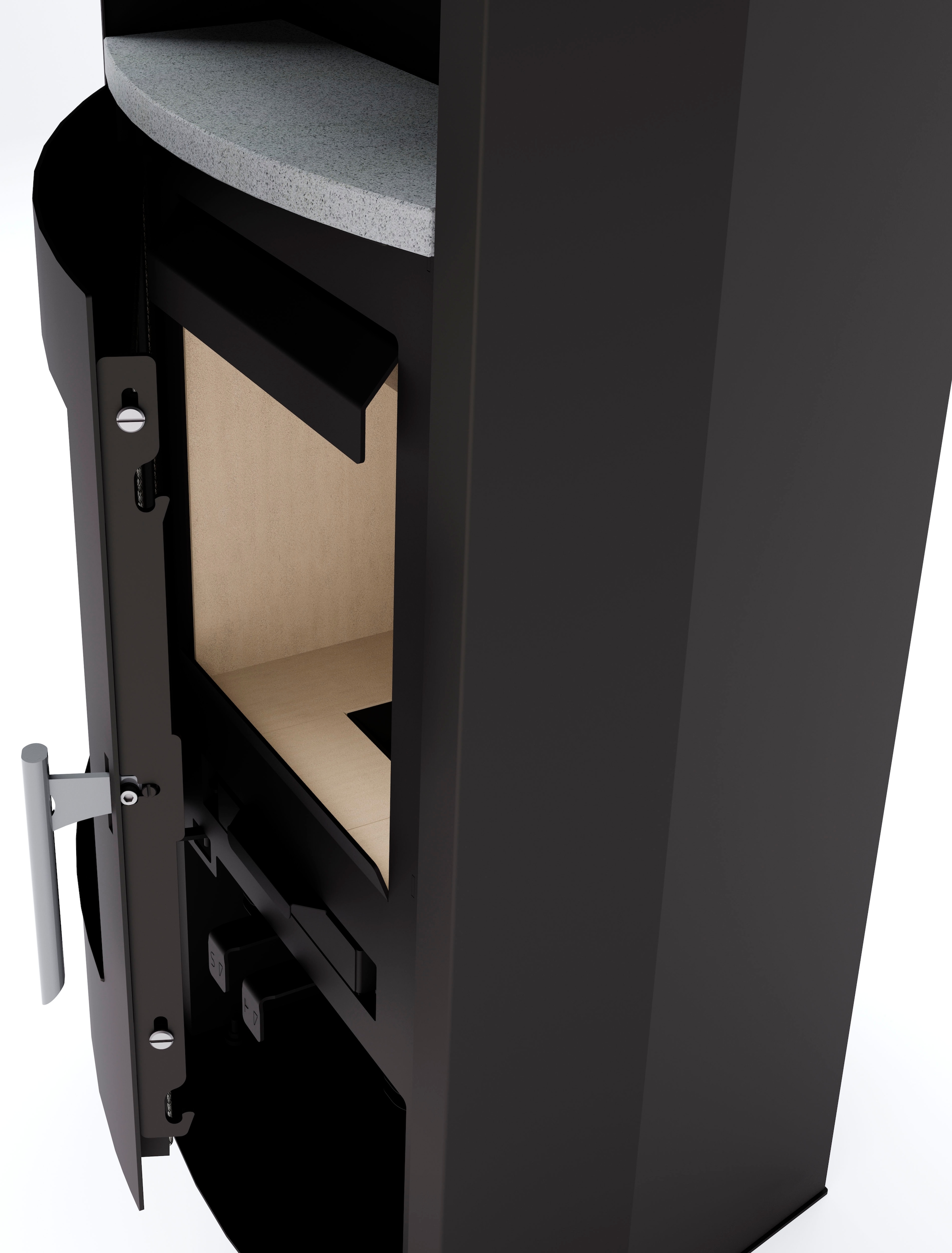 JUSTUS Kaminofen »Lara Speckstein« Aufstellort in deinem Zuhause, externe Verbrennungsluft