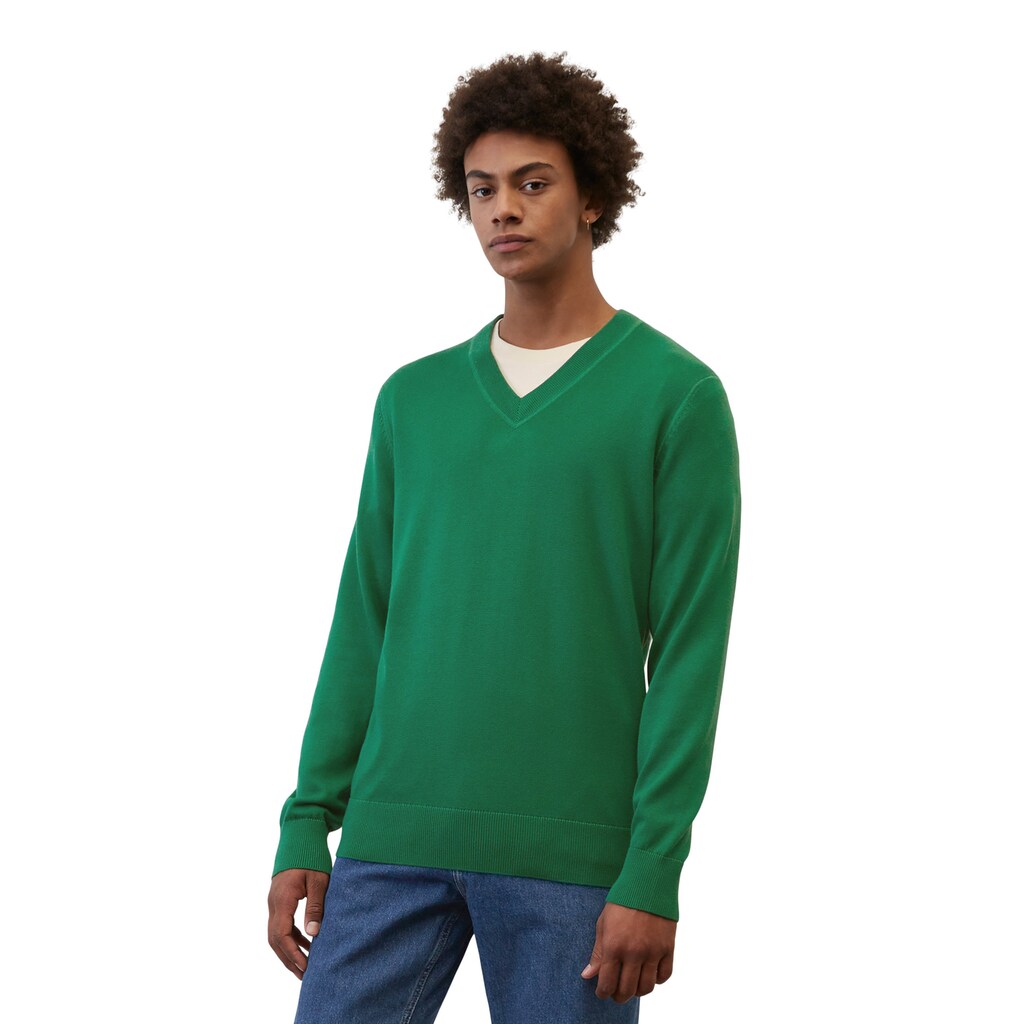 Marc O'Polo V-Ausschnitt-Pullover »aus reiner Bio-Baumwolle«