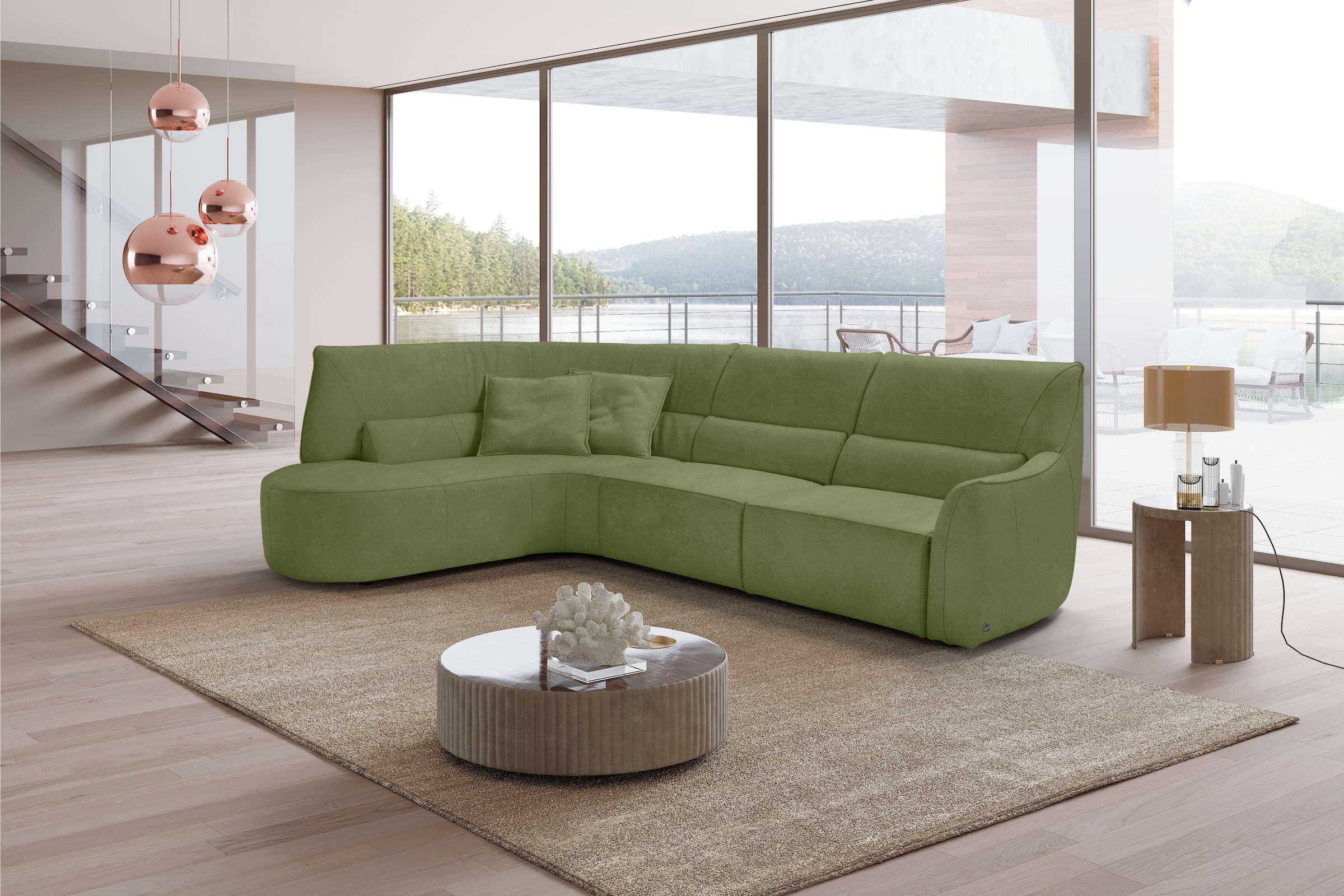 Egoitaliano Ecksofa "Puffy, extravagant & edel, Retro Designsofa, hoher Sit günstig online kaufen