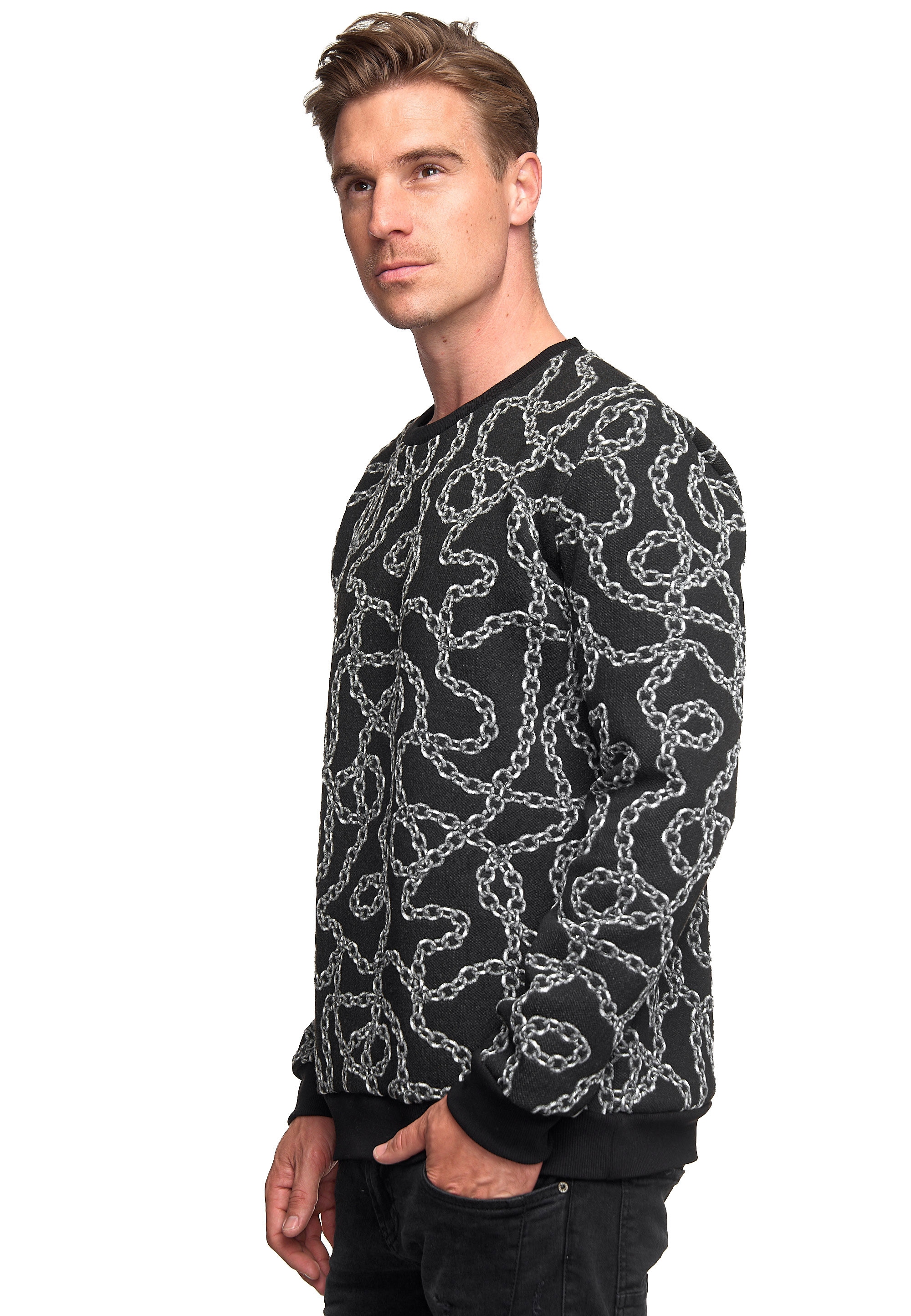 Rusty Neal Strickpullover, mit ausgefallenem Muster