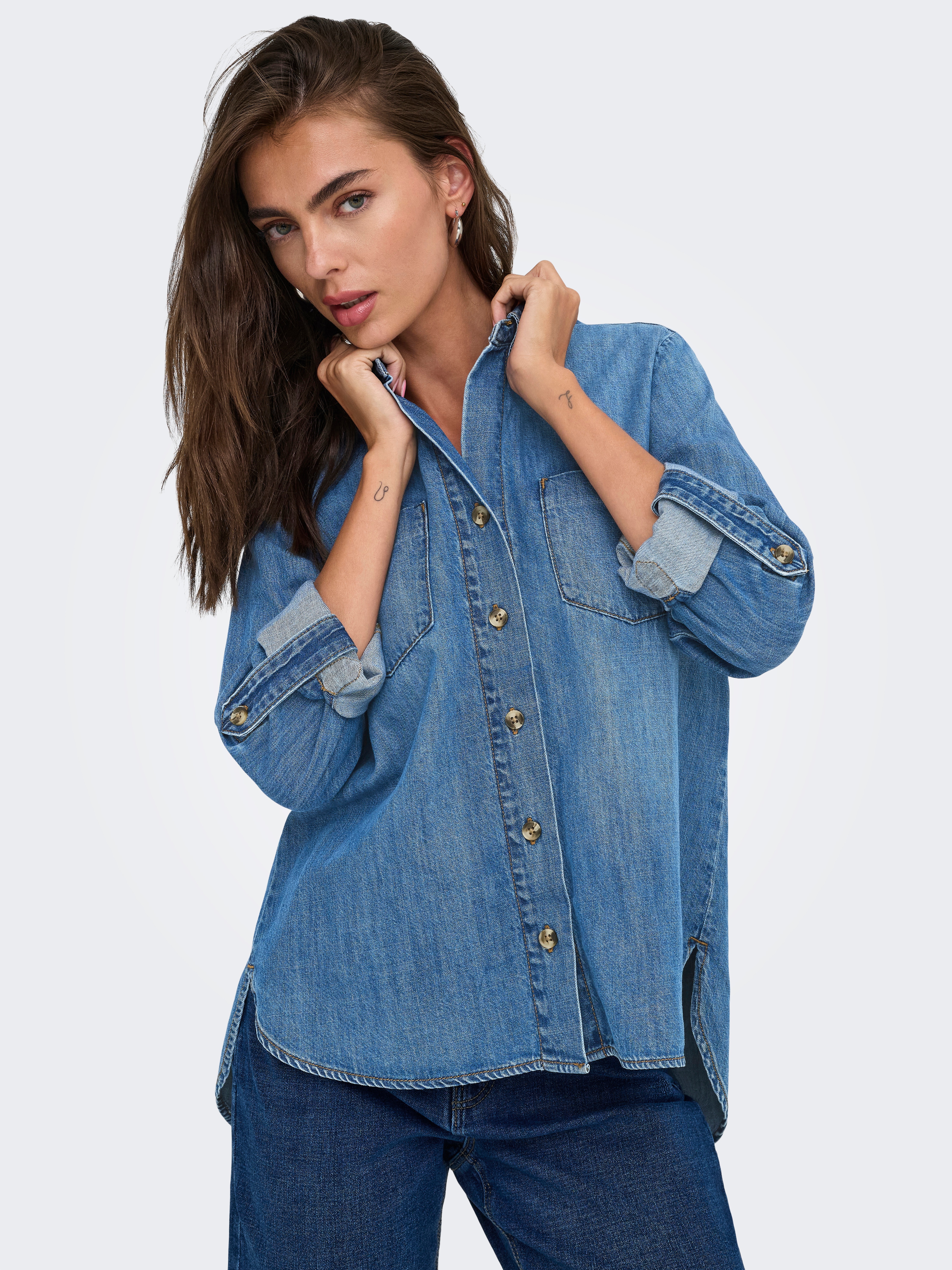 Thumbnail - ONLY Jeansbluse "ONLYASMIN SHIRT L/S DNM AKM NOOS"