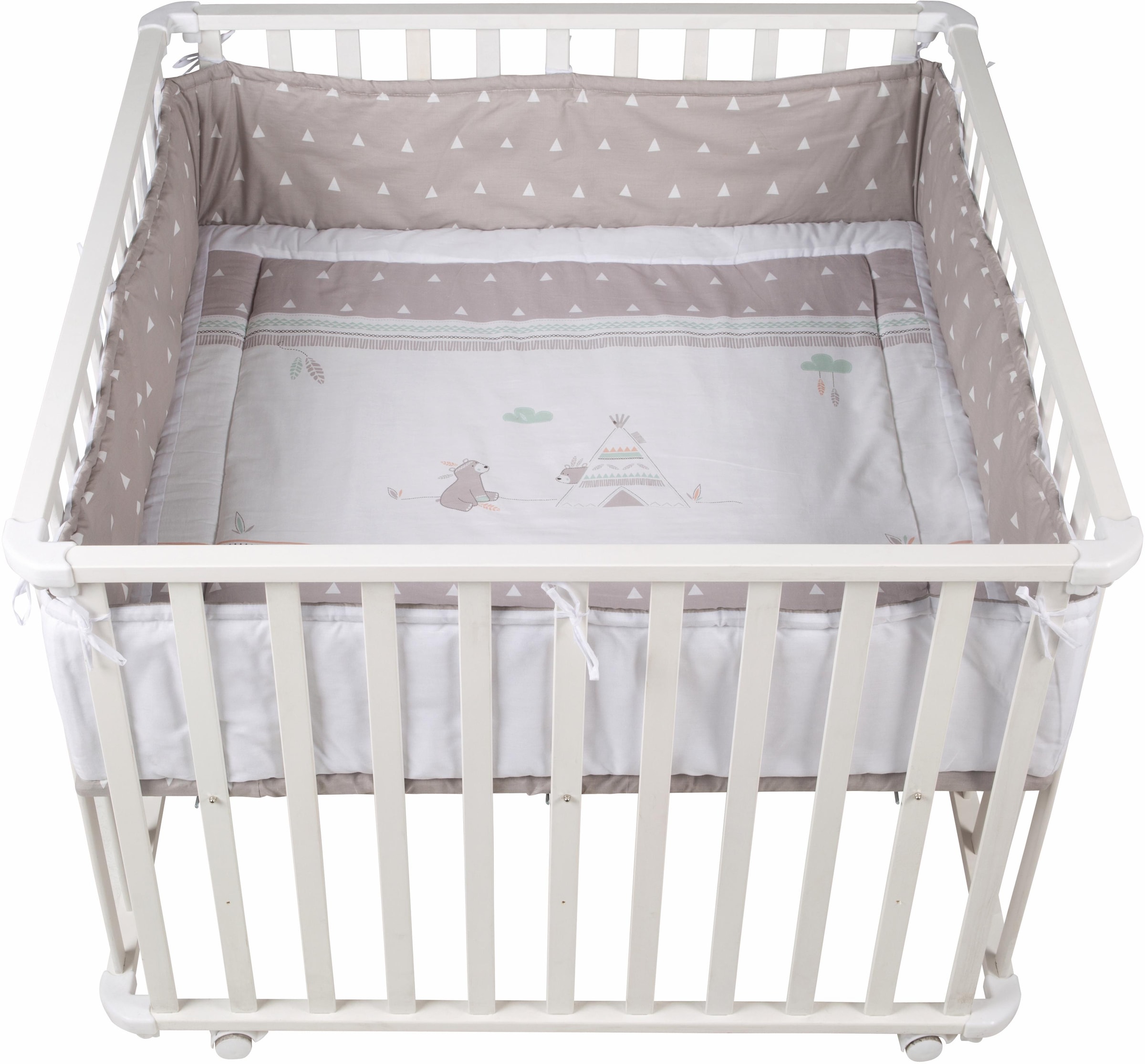 roba Laufgitter "Indibär, 100x100 cm" bis 15 kg mit Stoffeinlage und Nestch günstig online kaufen