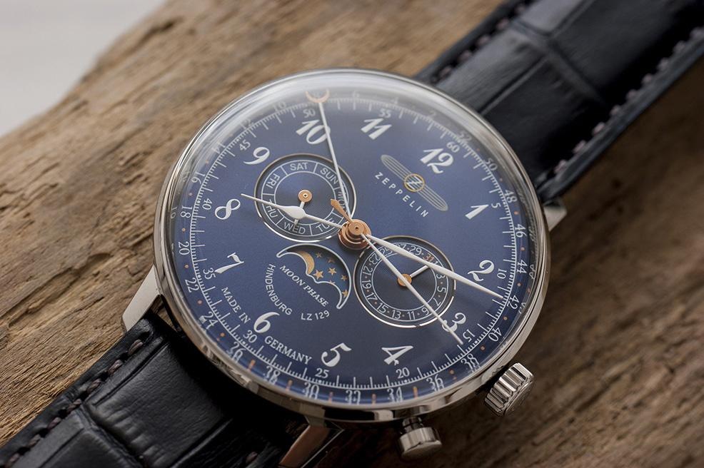 ZEPPELIN Multifunktionsuhr »LZ 129 Hindenburg Moonphase«, Armbanduhr, Quarzuhr, Herrenuhr, Datum, Mondphase, Made in Germany