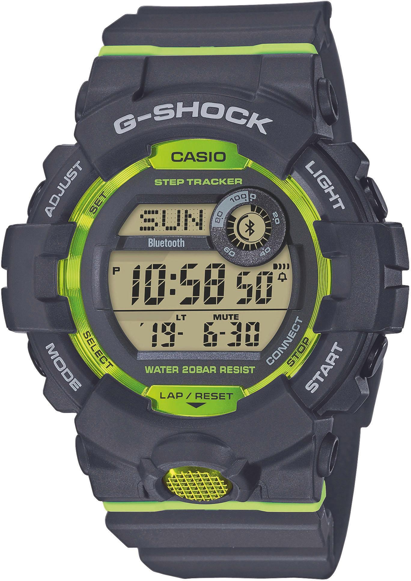 CASIO G-SHOCK Herren Smartwatch "GBD-800-1BER", grau, Smartwatches, Quarzuhr,ArmbanduhrHerrenuhr,Schrittzähler,bis 20bar wasserd. digital