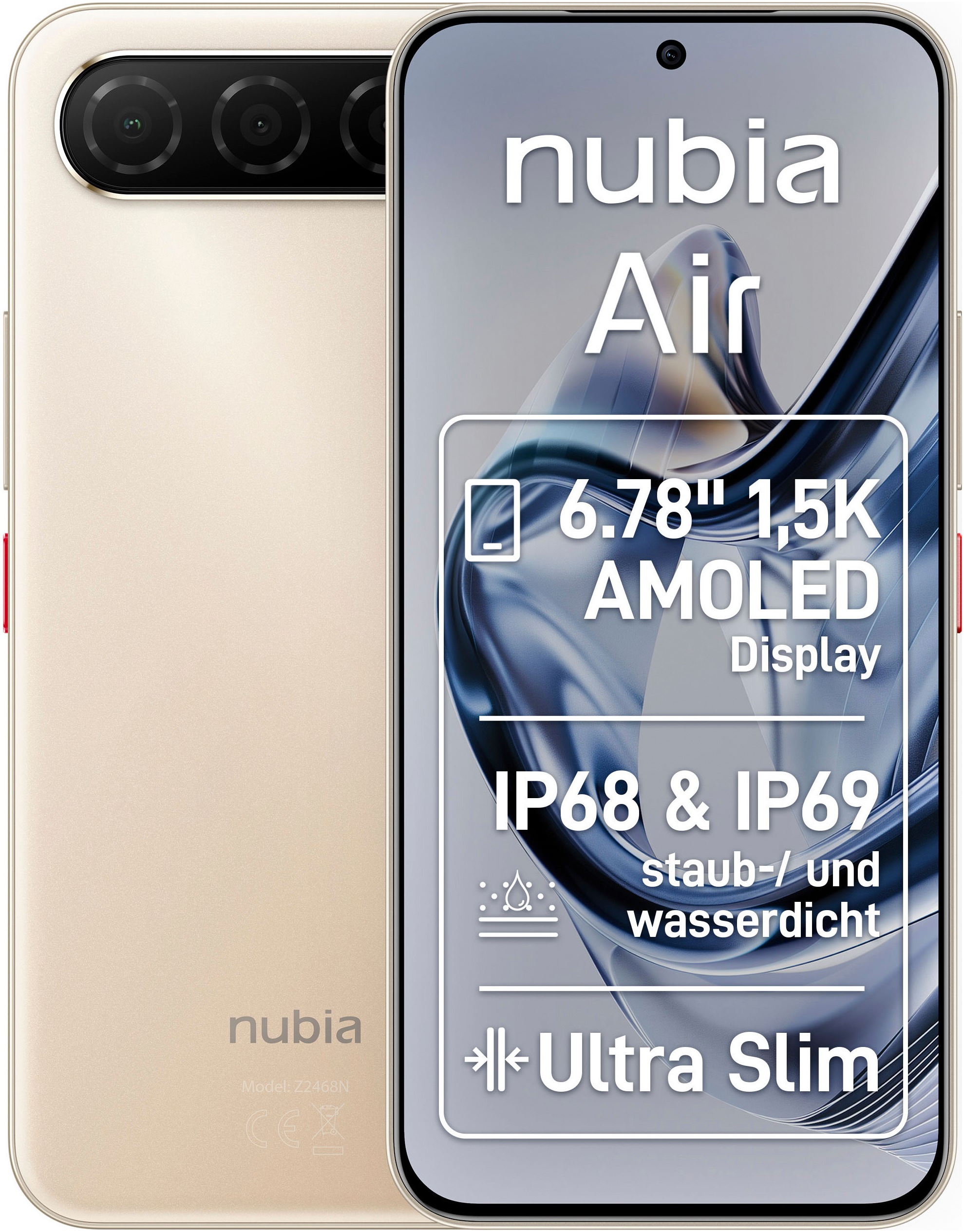 NUBIA Smartphone "Air 256GB", 256 GB, gold, Mobiltelefone