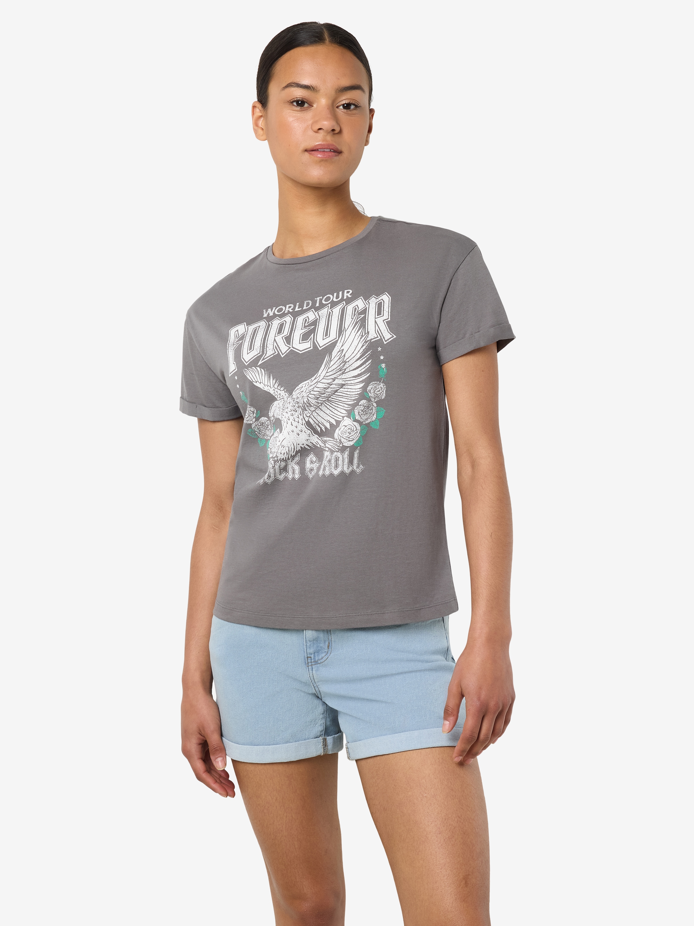 Noisy may Kurzarmshirt "NMBRANDY FRONTPRINT S/S TOP JRS NOOS" günstig online kaufen