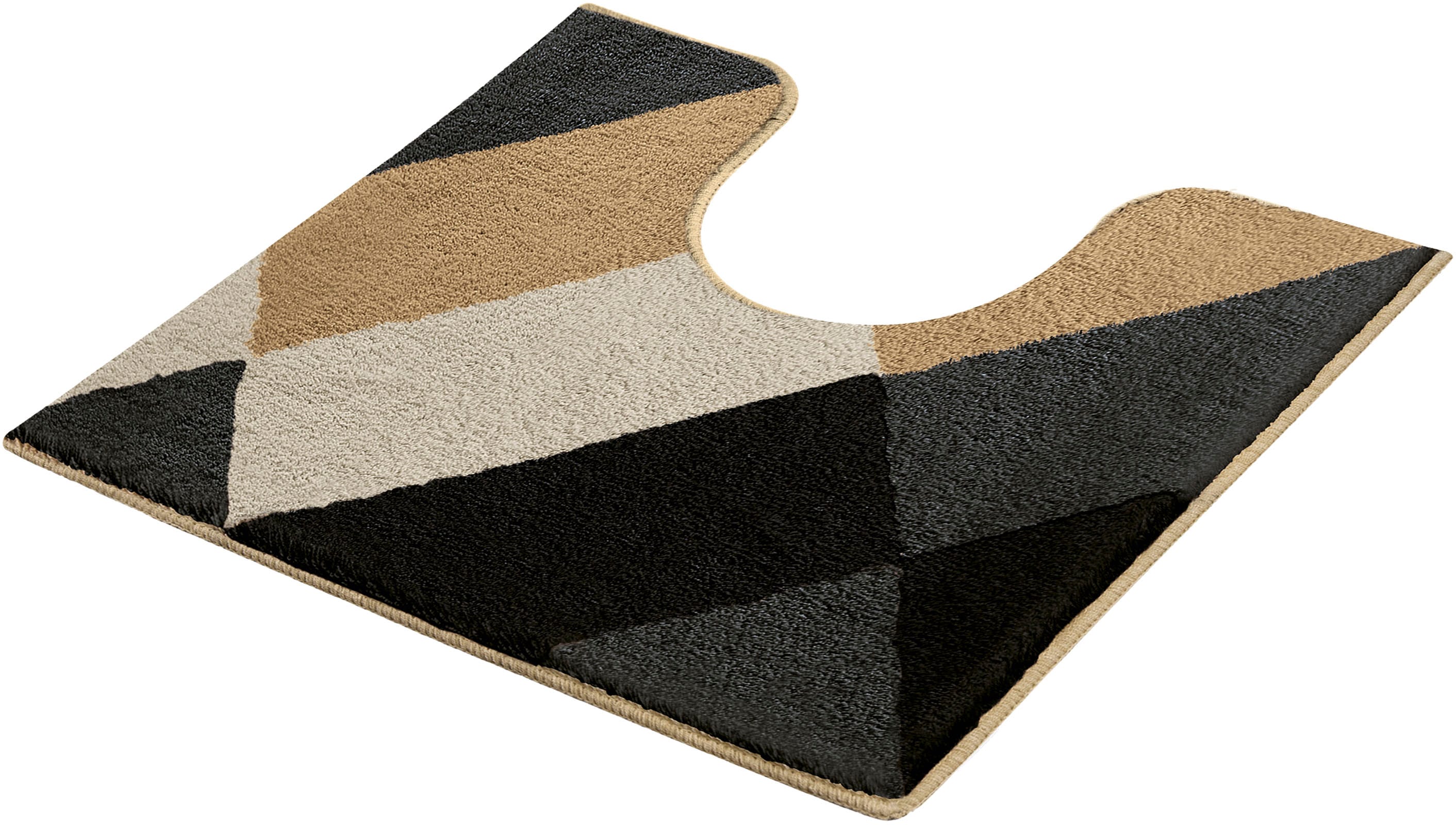 Kleine Wolke Badematte "Ayana, Badvorleger, Badezimmer Teppich" Höhe 15 mm rutschhemmend beschichtet fußbodenheizungsgeeignet Badteppich, modernes Rauten Design, leichter Hoch-Tief Effekt