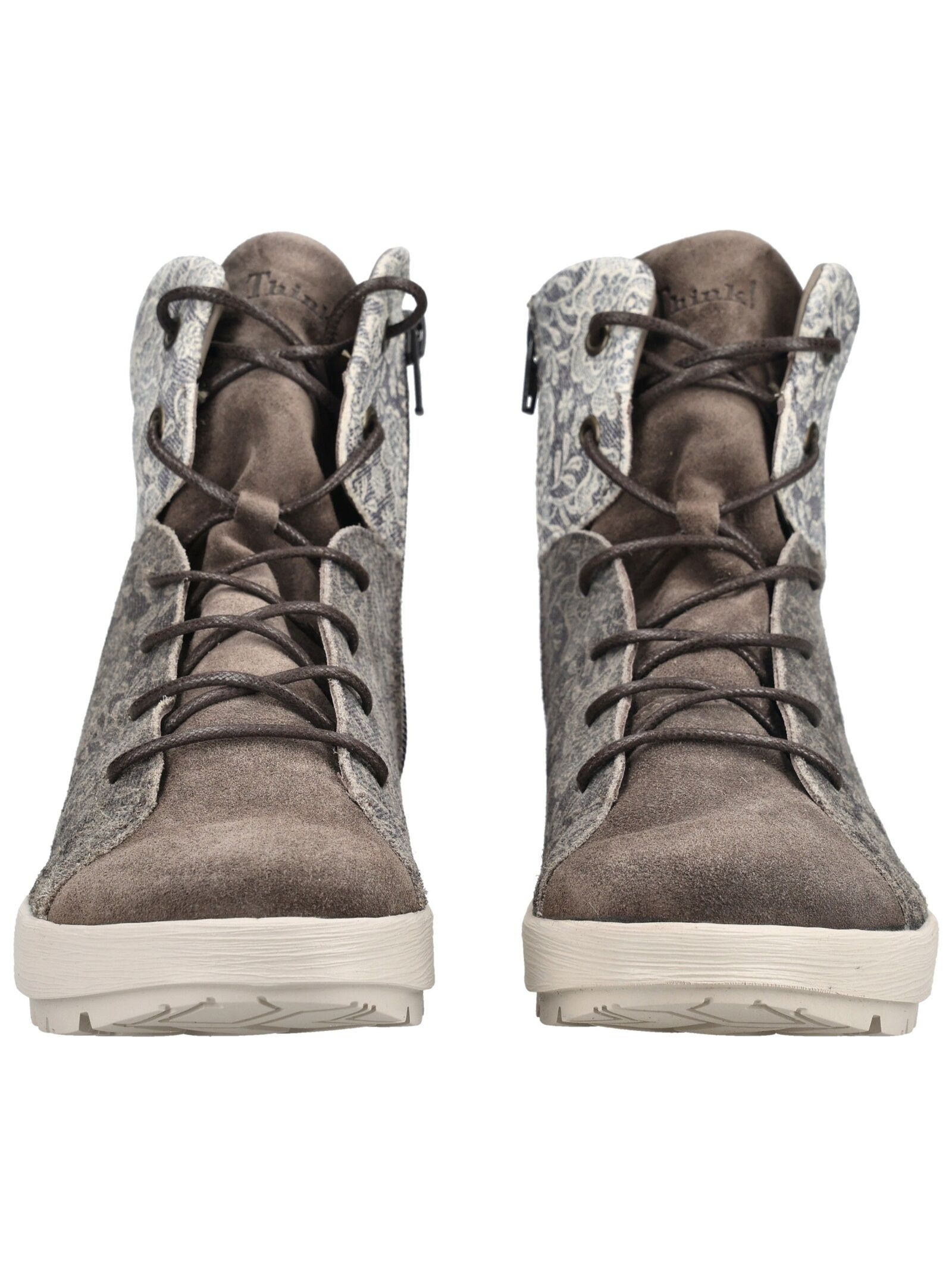 Think! Schnürstiefelette »Think! Stiefelette Veloursleder/Textil«