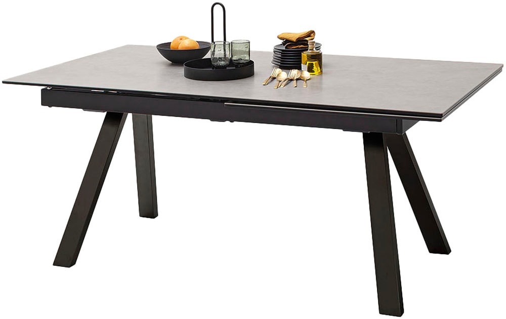 MCA furniture Esstisch »TOBAGO Auszugtisch 180-260 cm«, (Einzelstück), Keramik,Metall,Stirnauszug,ausziehbar,Tischplatte 13 mm