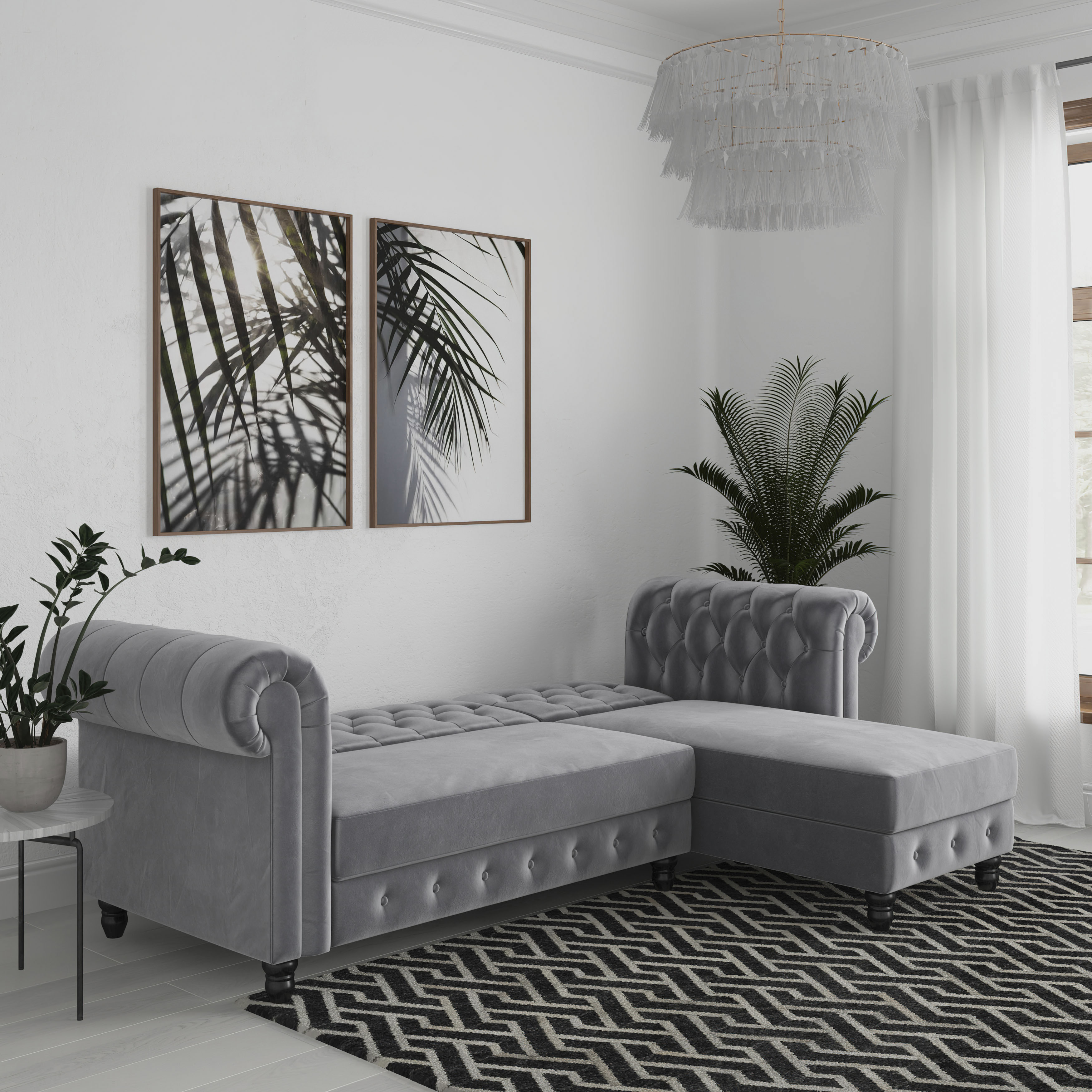 Thumbnail - Dorel Home Ecksofa "Felix, L-Form, 241 cm (Liegefl.108x195 cm), Recamiere tauschbar," verstellb. Rückenlehne, Bett-Funkt...