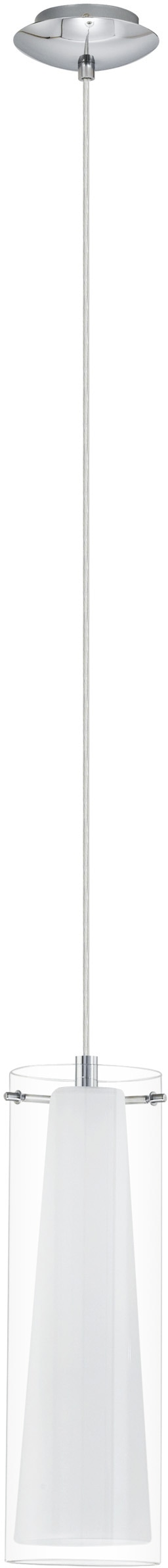 EGLO Hängeleuchte »PINTO Pendellampe, E27, IP20, Stahl und Glas, Esstischlampe, Lampe«, 1 flammig, Leuchtmittel E27 | ohne Leuchtmittel, Hängeleuchte, H110 x Ø11 cm, chrom, 1X40W exkl., Esstischleuchte