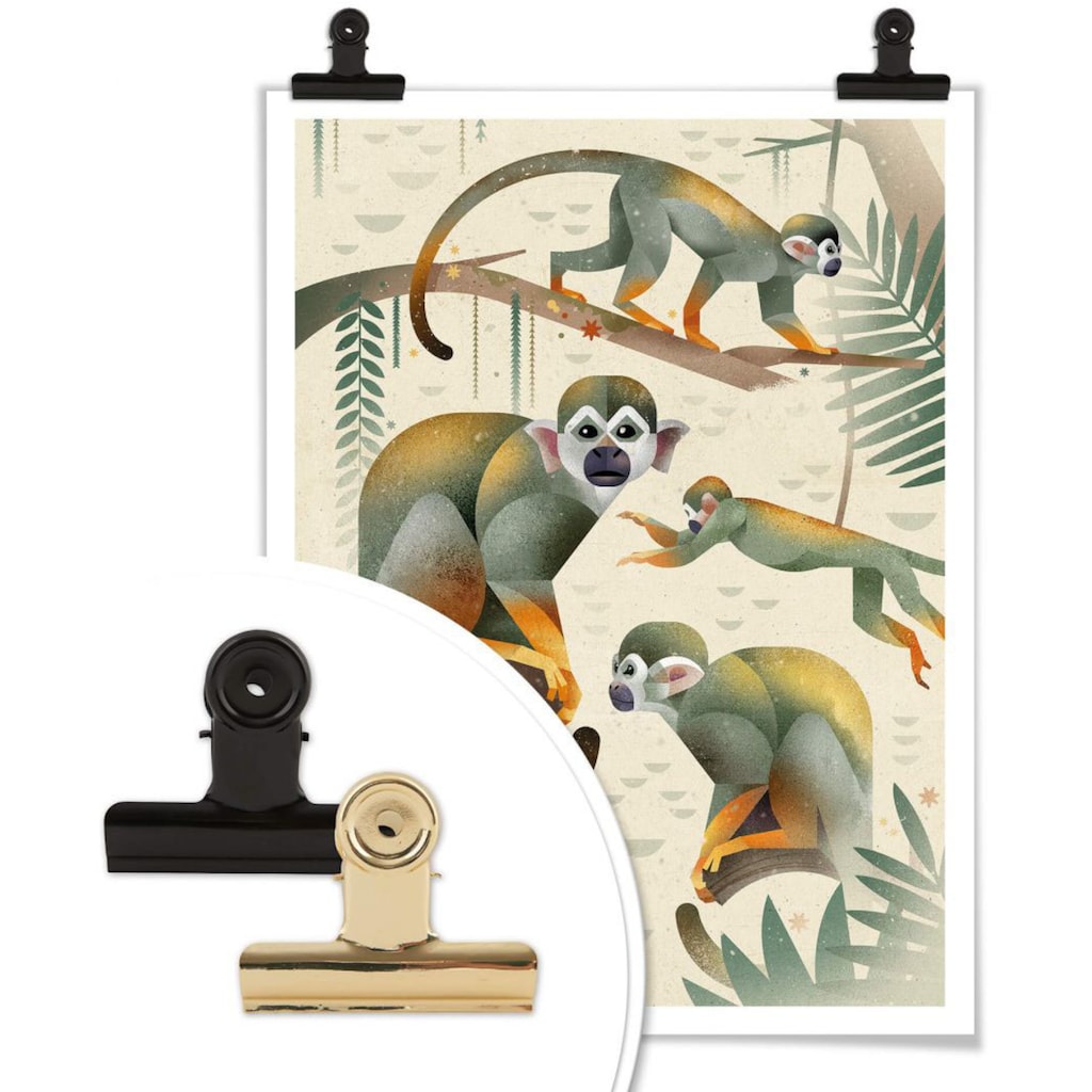 Wall-Art Poster »Squirrel Monkeys«, Tiere, (1 St.)
