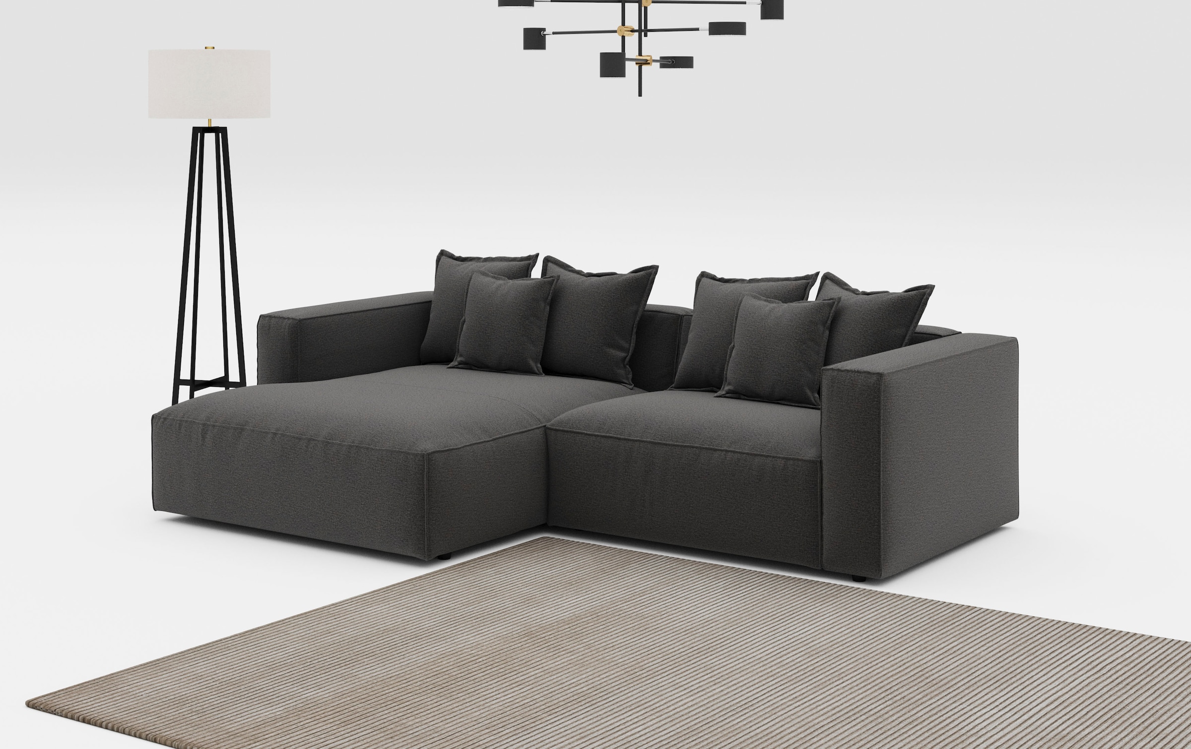 INOSIGN Ecksofa "Cowboy L-Form", mit 6 Kissen, kubisches Sofa günstig online kaufen