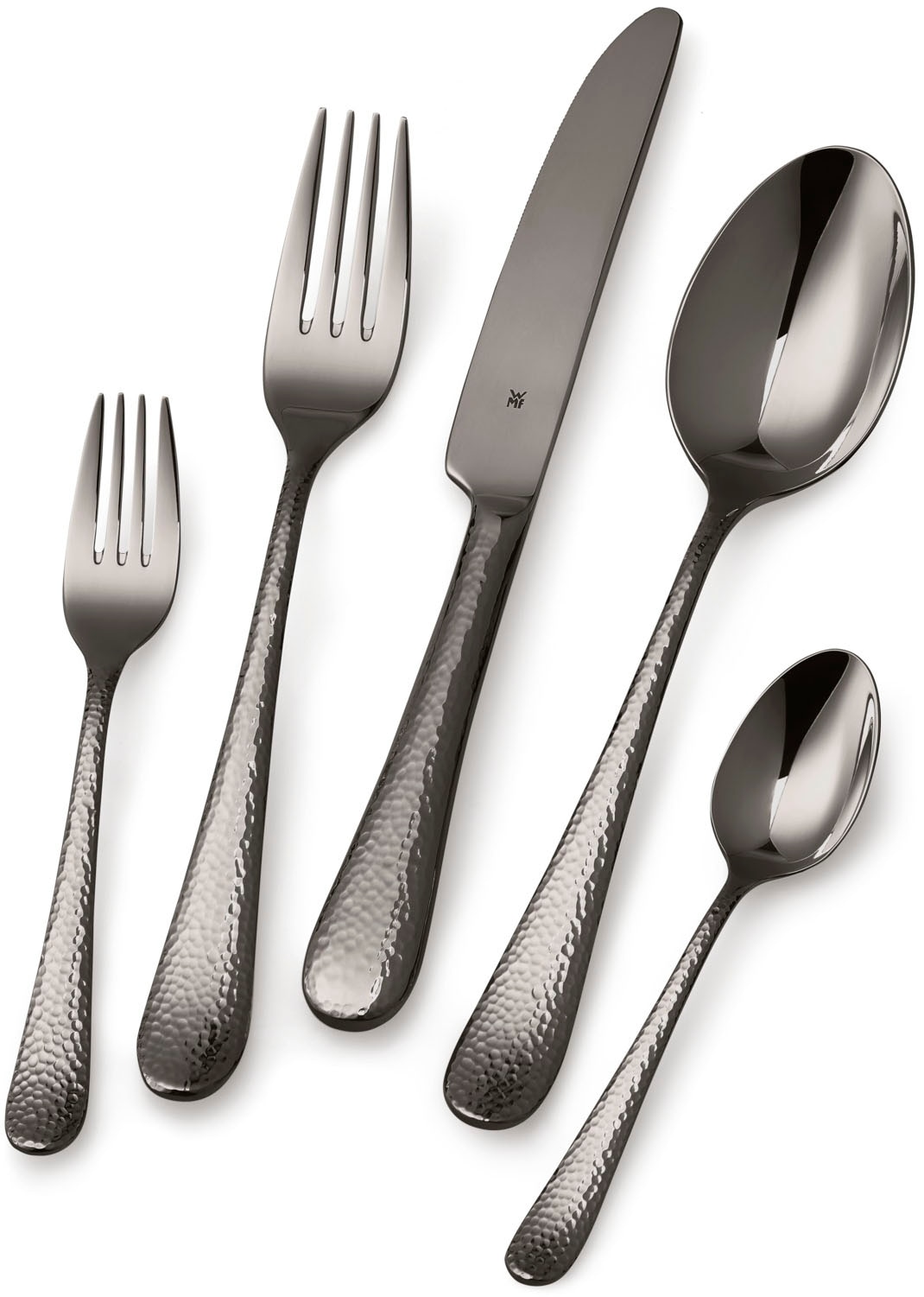 WMF Besteck-Set »Sitello«, (Set, 30 tlg.), geschmiedete Messer, farbecht, Wellenschliff, spülmaschinenfest