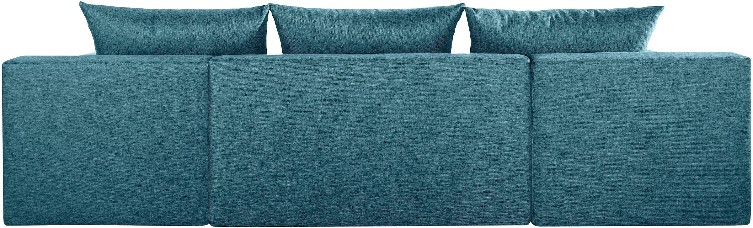 COLLECTION AB Wohnlandschaft »Josy U-Form, Breite 269 cm, Flachgewebe, Struktur, Cord & Cord/Mix«, (Cord-/Mix), inkl. Bettfunktion, Bettkasten, mit 3 gleich großen Rückenkissen