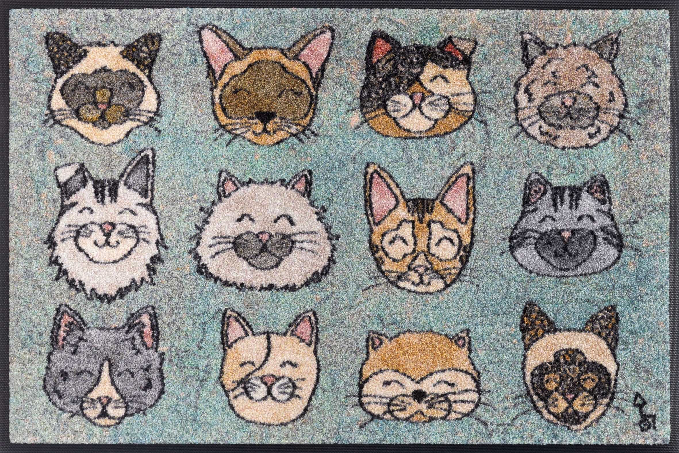 wash+dry by Kleen-Tex Fußmatte "Glückskatzen" rechteckig 7 mm Höhe günstig online kaufen