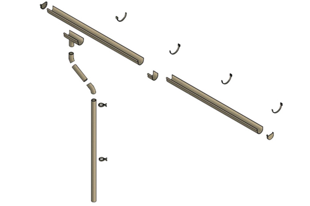 Skanholz Regenrinne, 800 cm, PVC